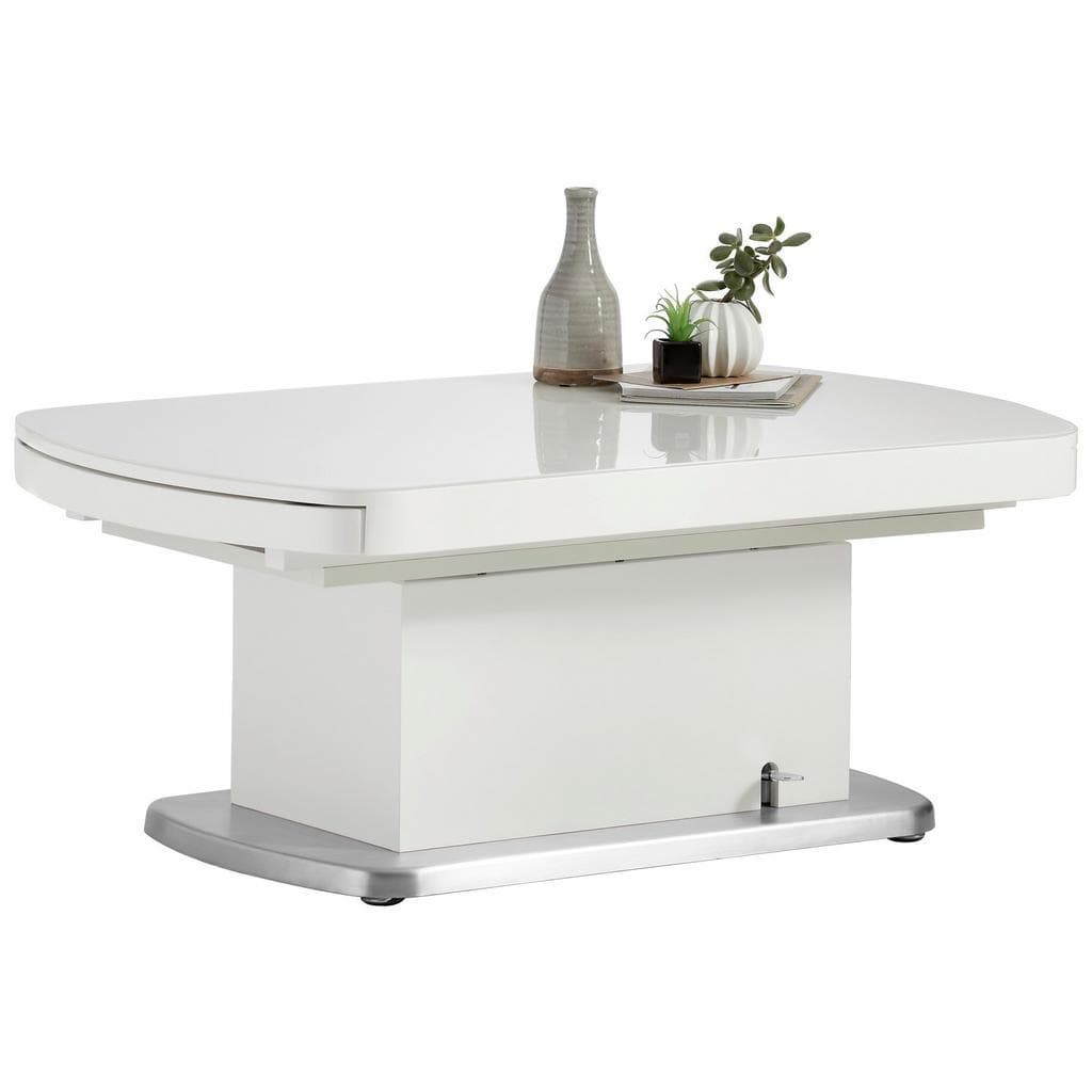 Venda Couchtisch Weiß Ausziehbar