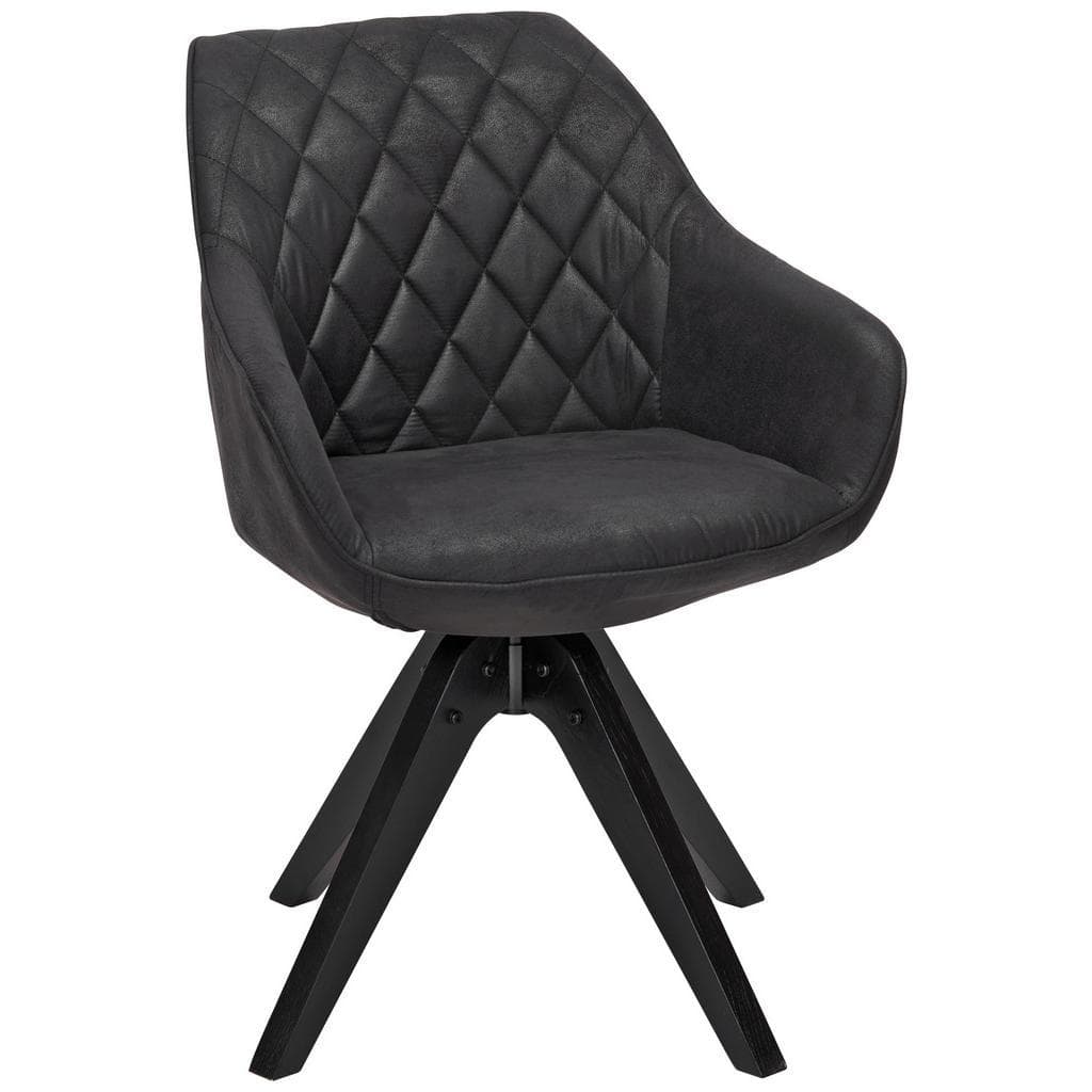 Landscape Armlehnstuhl Schwarz Dunkelgrau Eiche Massiv Drehbar