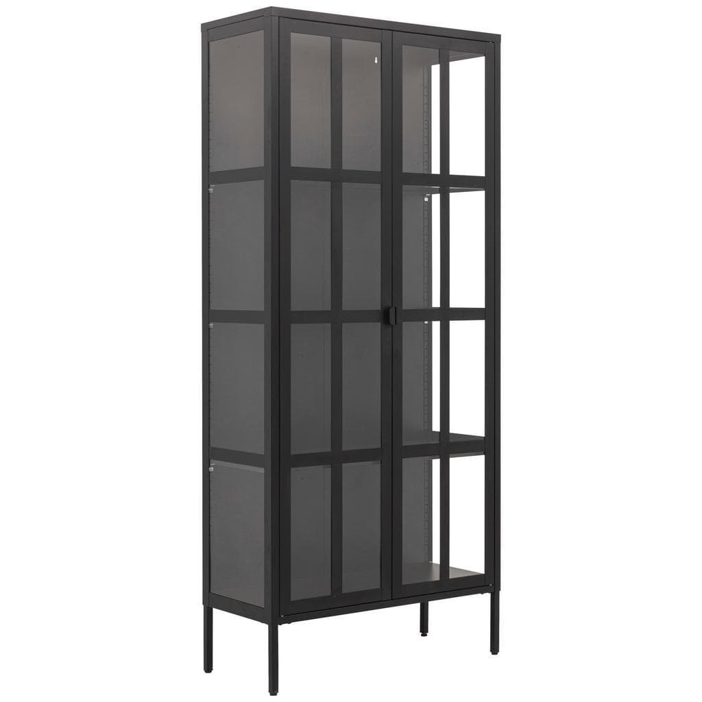 Xora Vitrine Schwarz Metall 3 Fächer