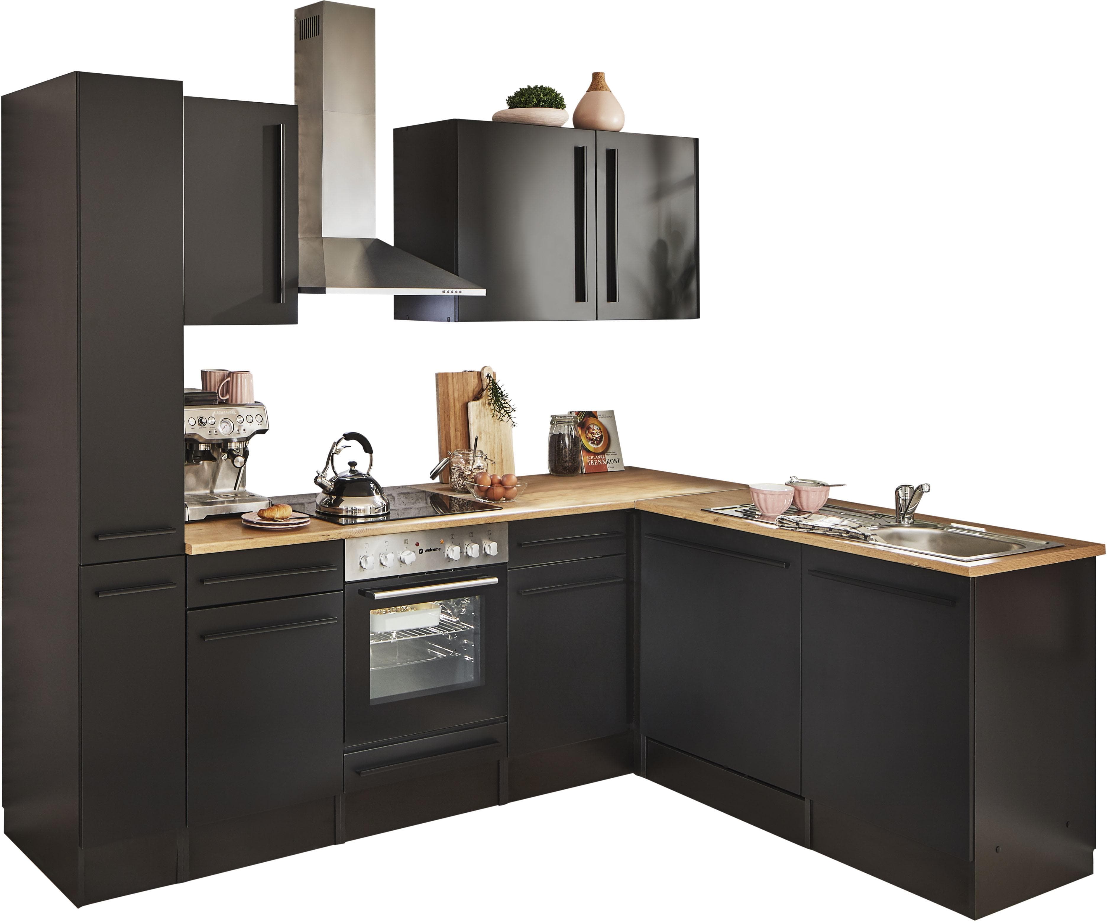 BASIC by Balculina Winkelküche Jazz Schwarz Matt