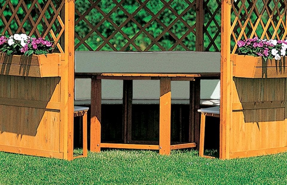 Garten-Essgruppe PROMADINO Braun Massivholz Kiefer