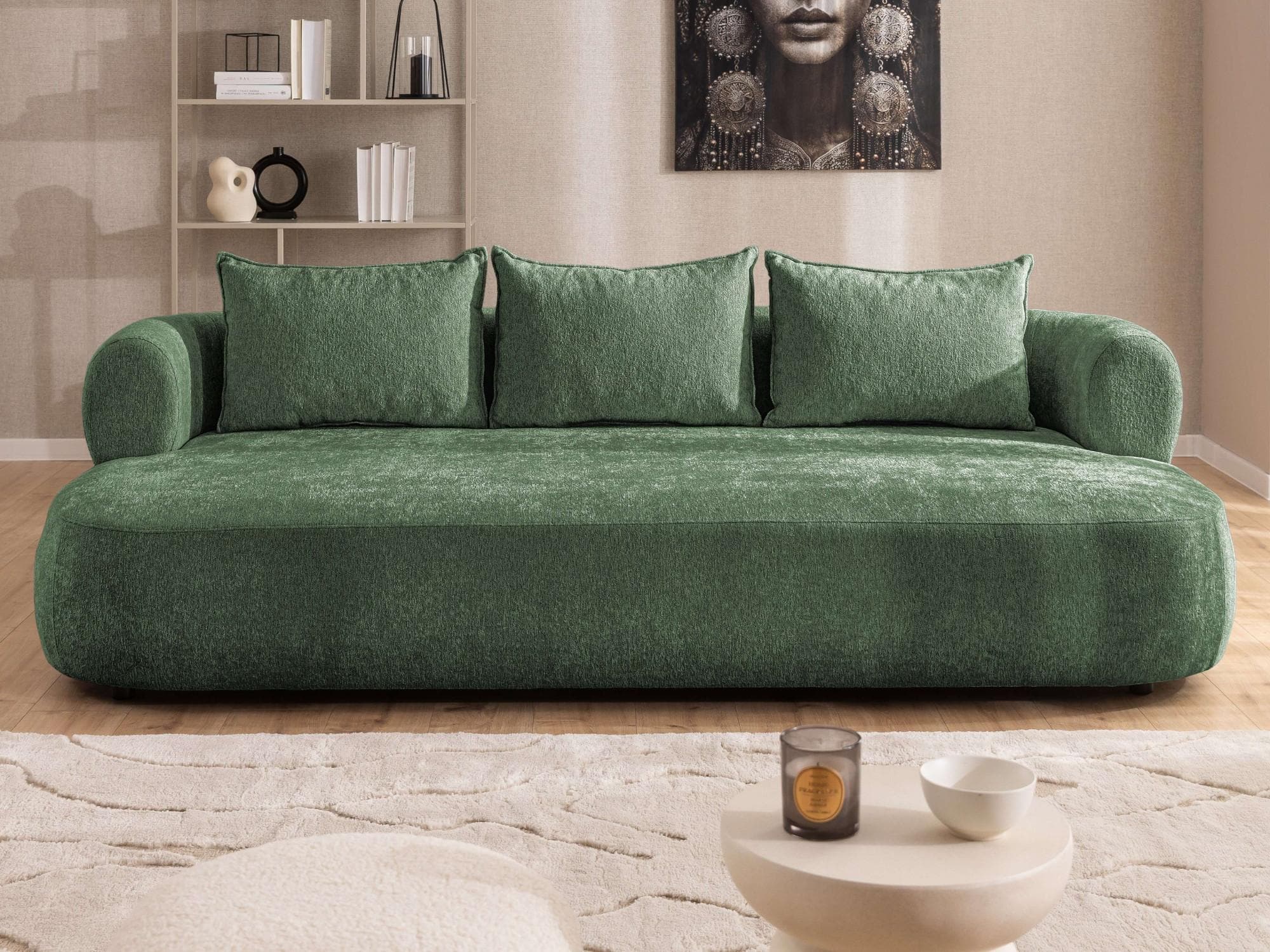 Big-Sofa HOME AFFAIRE LUSSAC 4-Sitzer Design-Sofa Grün