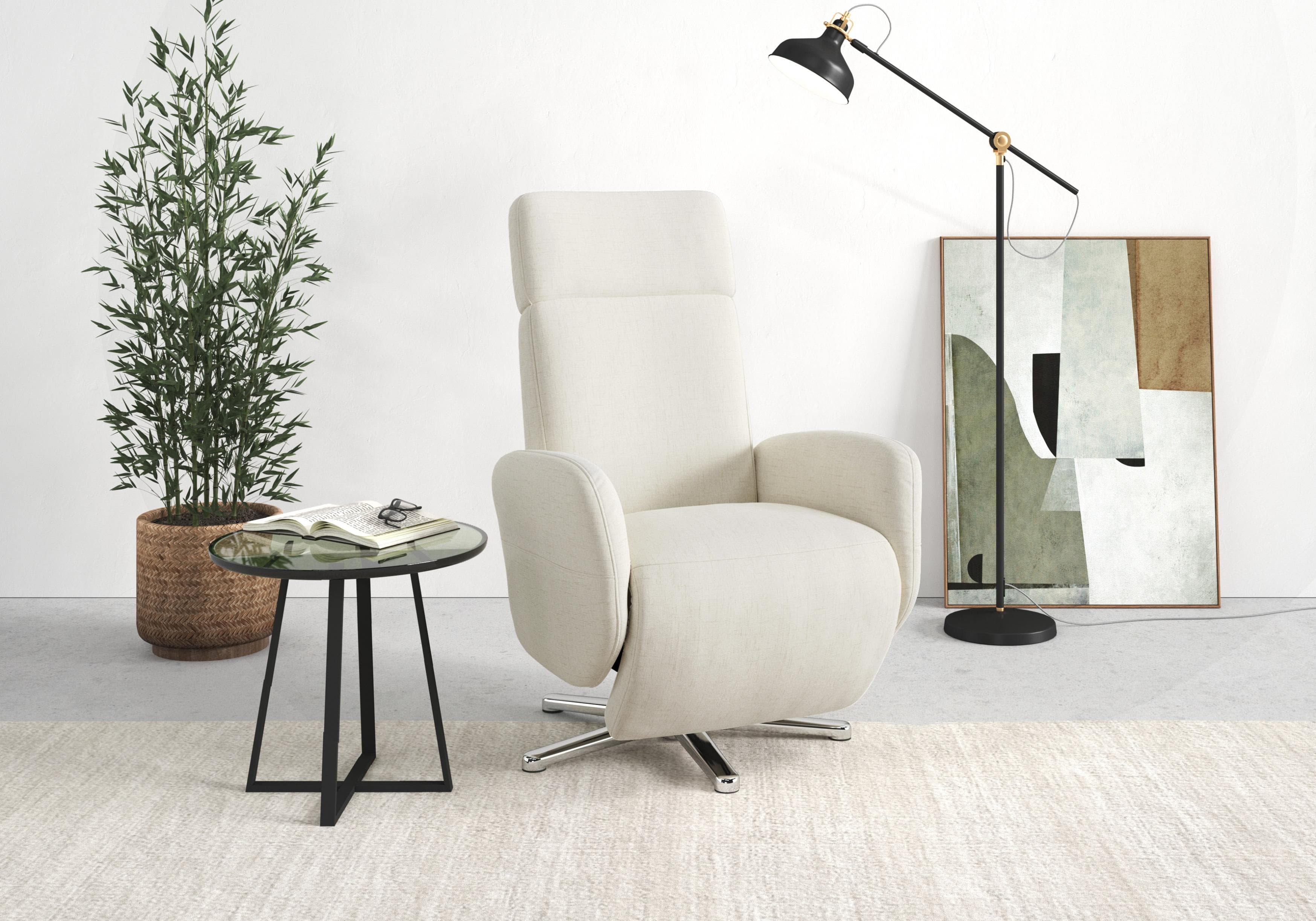 Sit & More TV-Sessel Grenoble Beige mit Kopfteilverstellung