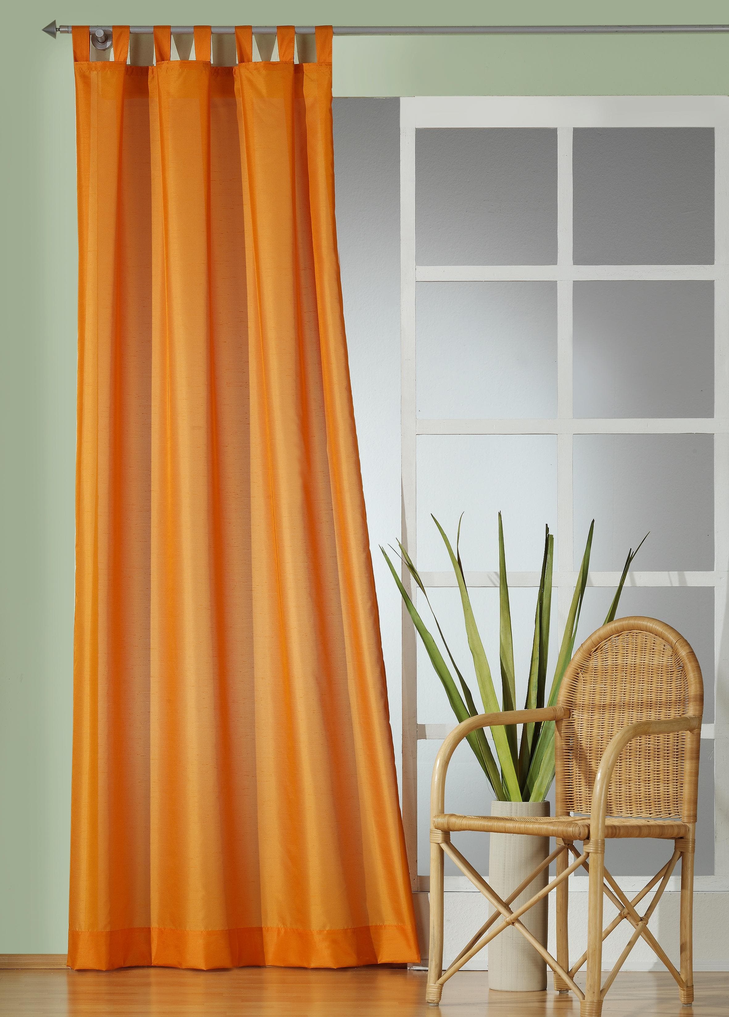 Wirth Daria Seidenartige Schlaufen-Gardine Halbtransparent