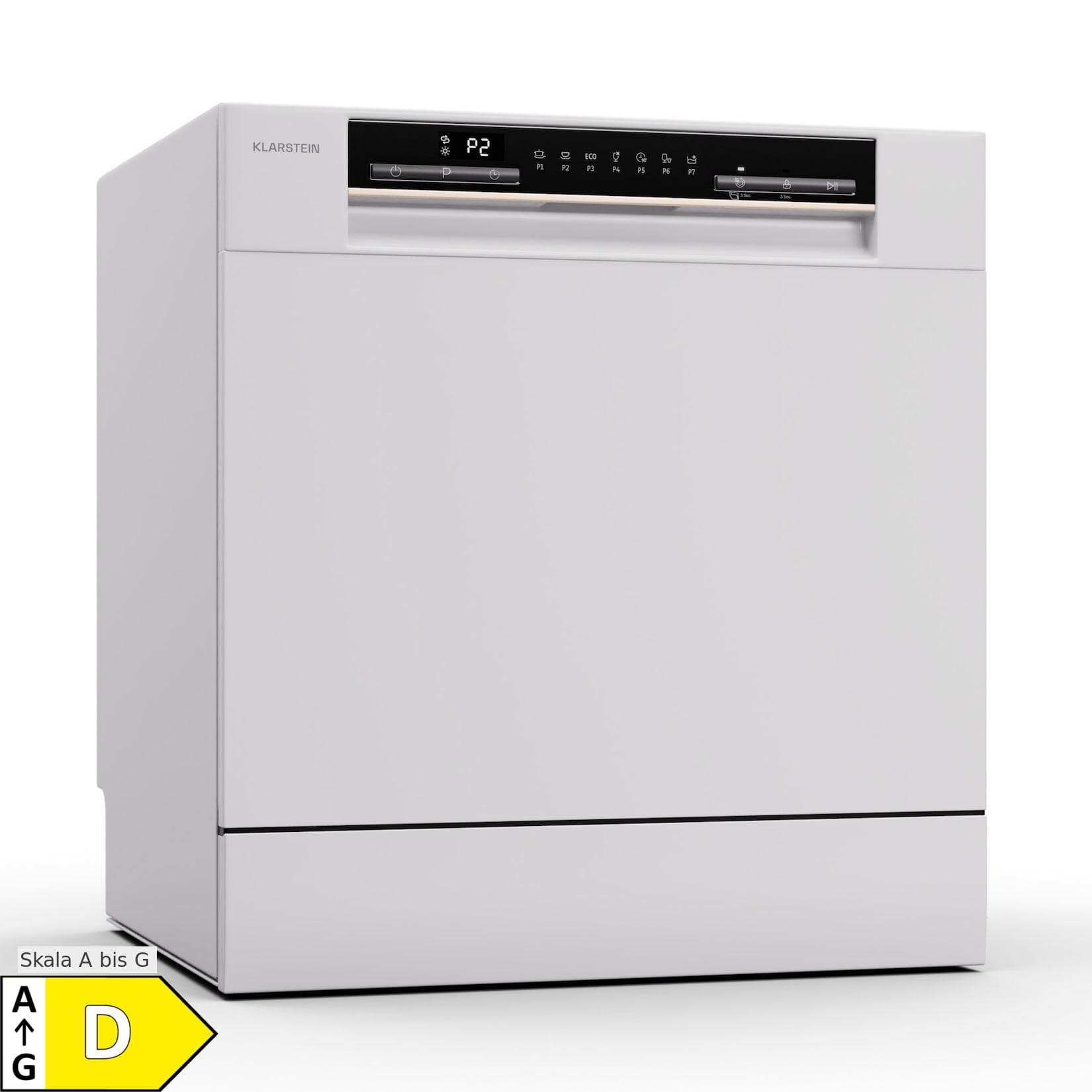 Klarstein Amazonia Eco 8 Geschirrspülmaschine Weiß/Silber-Metallic