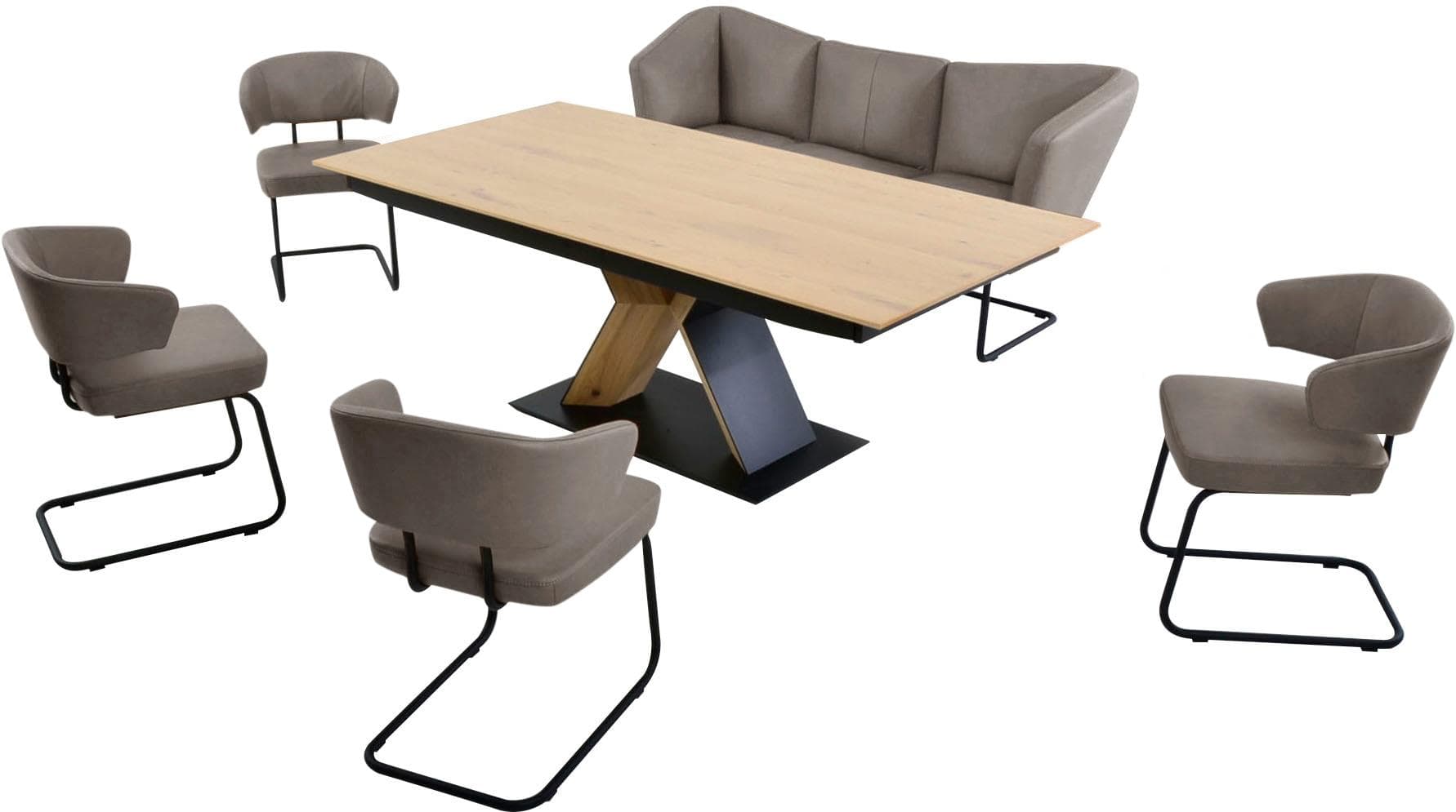 Essgruppe K+W Komfort & Wohnen Mikkado Tube Grau