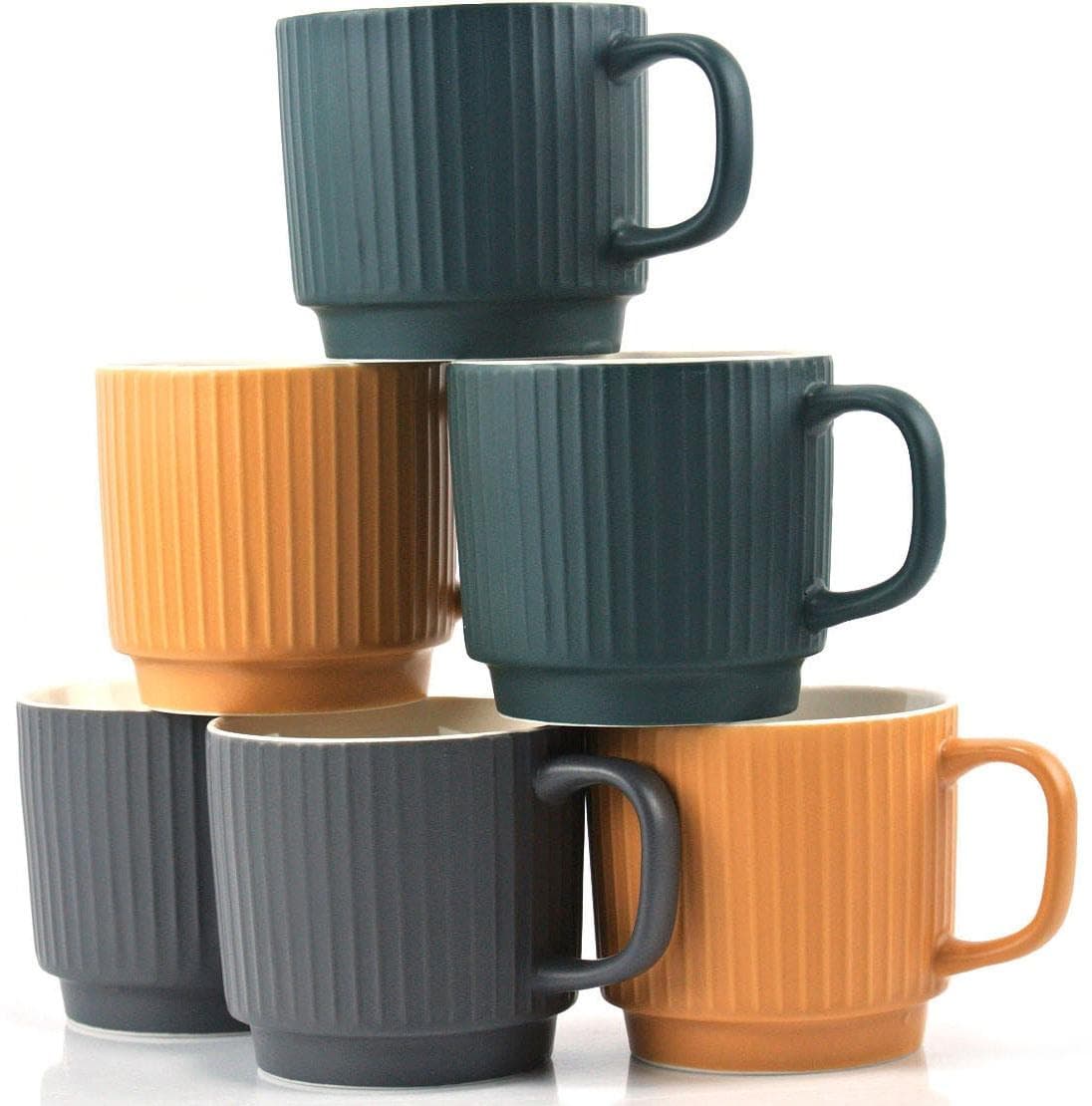 Becher RETSCH ARZBERG "NATURE" 6-tlg. Fine China-Porzellan Reliefiert