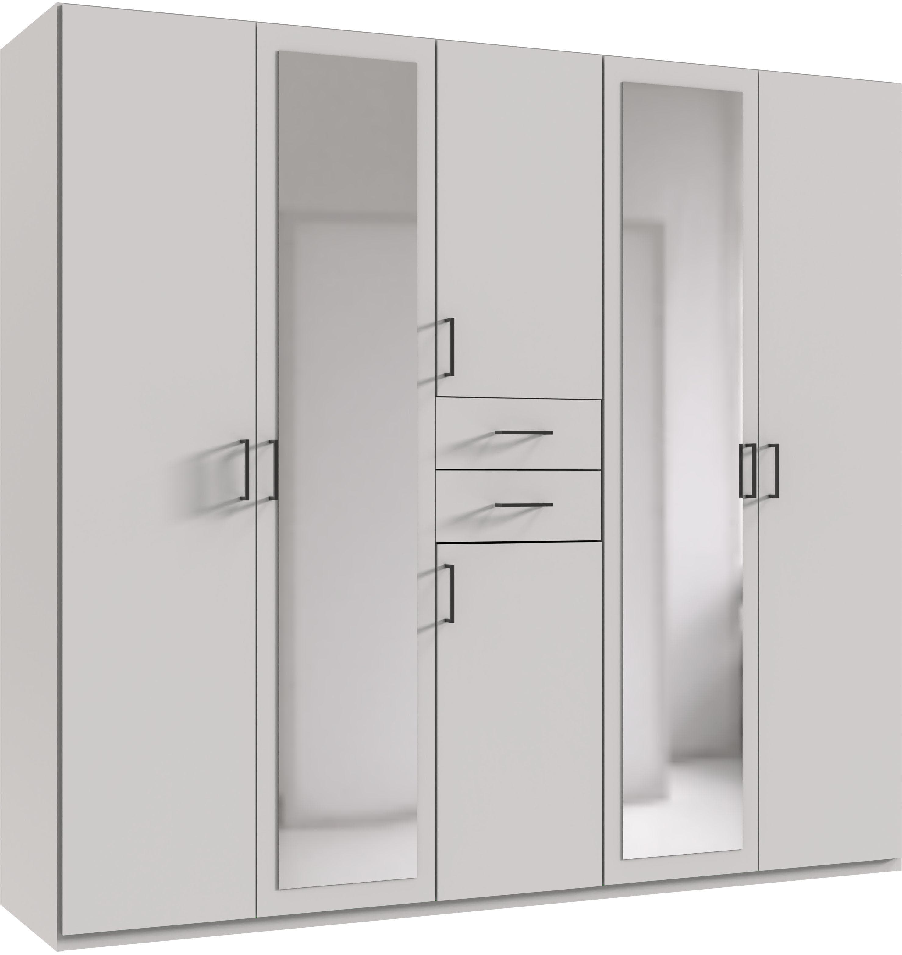 WIMEX Diver Kleiderschrank mit Spiegel 225cm Weiß/Schwarz