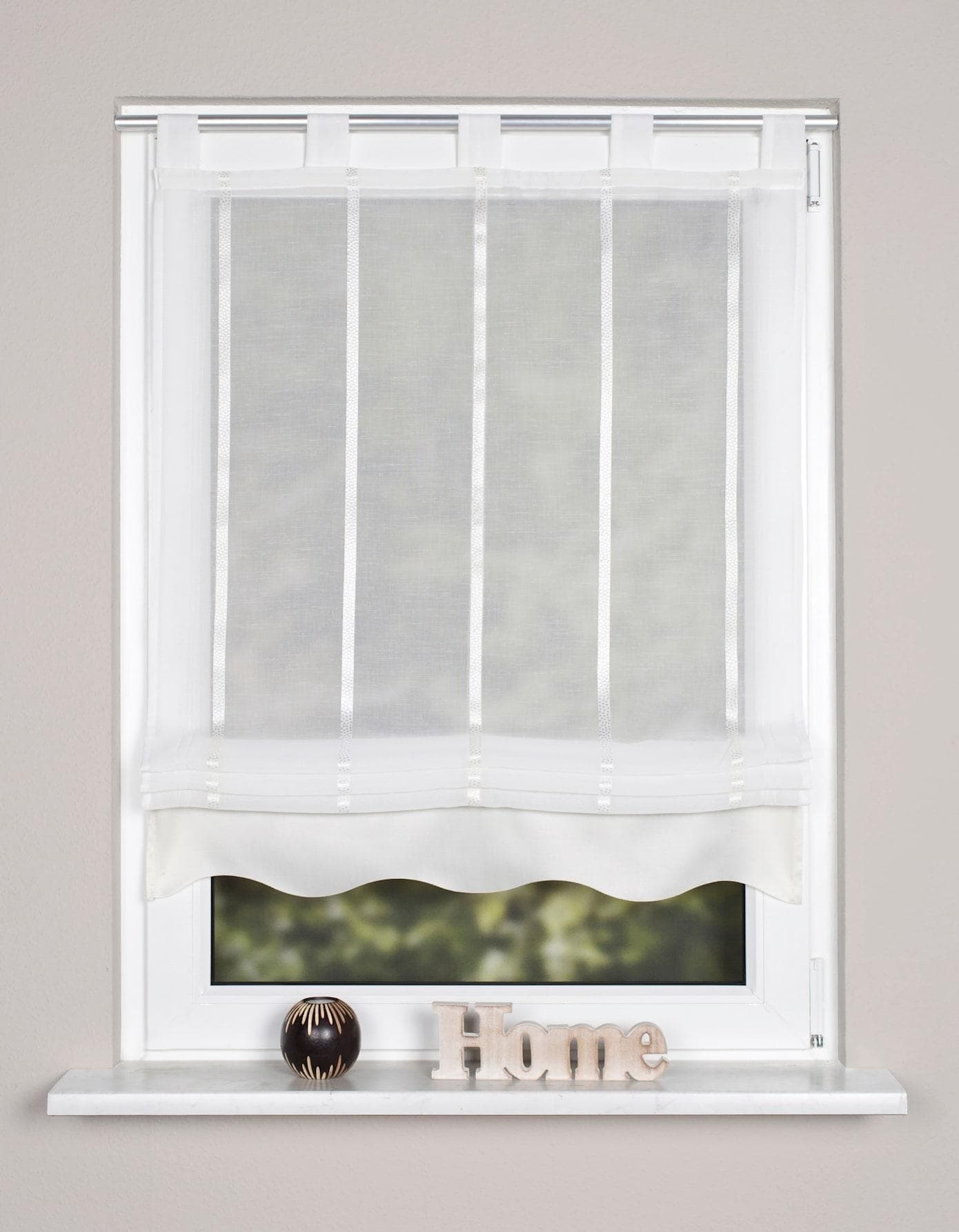 HOME WOHNIDEEN Raffrollo Kathy Beige Transparent Voile