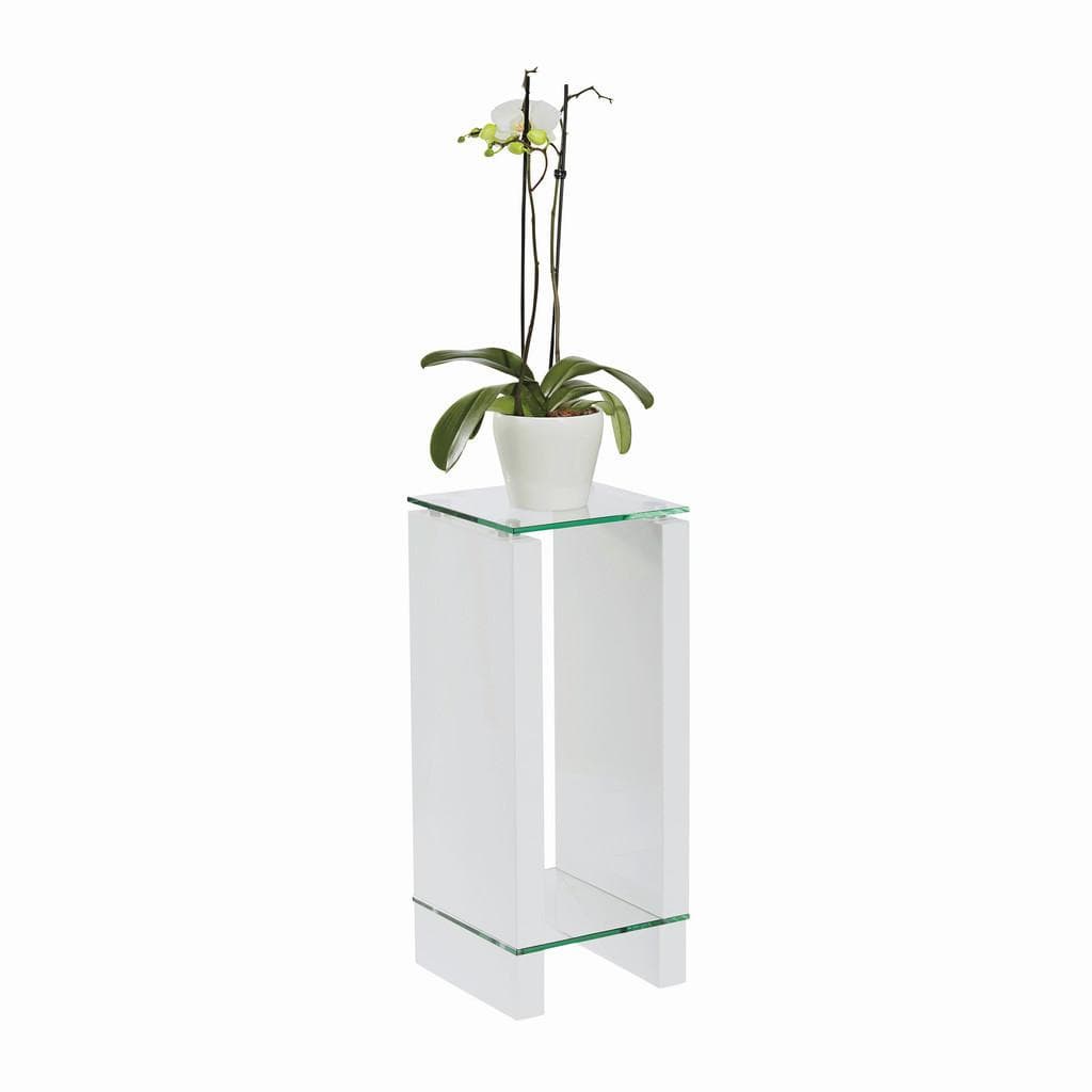 Carryhome Blumentisch Weiß Hochglanzoptik