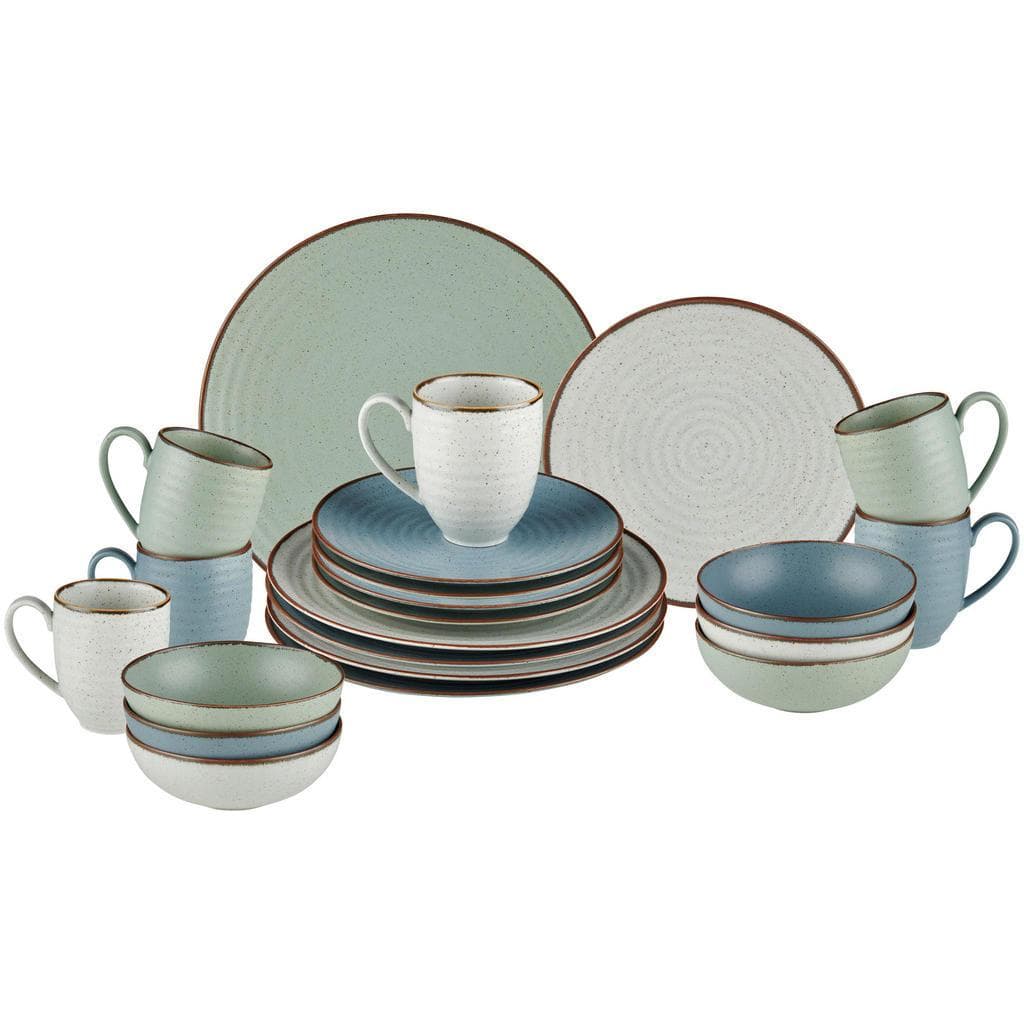 Landscape Kombiservice Farmhouse 24-teilig Blau, Grün, Beige Keramik Vintage