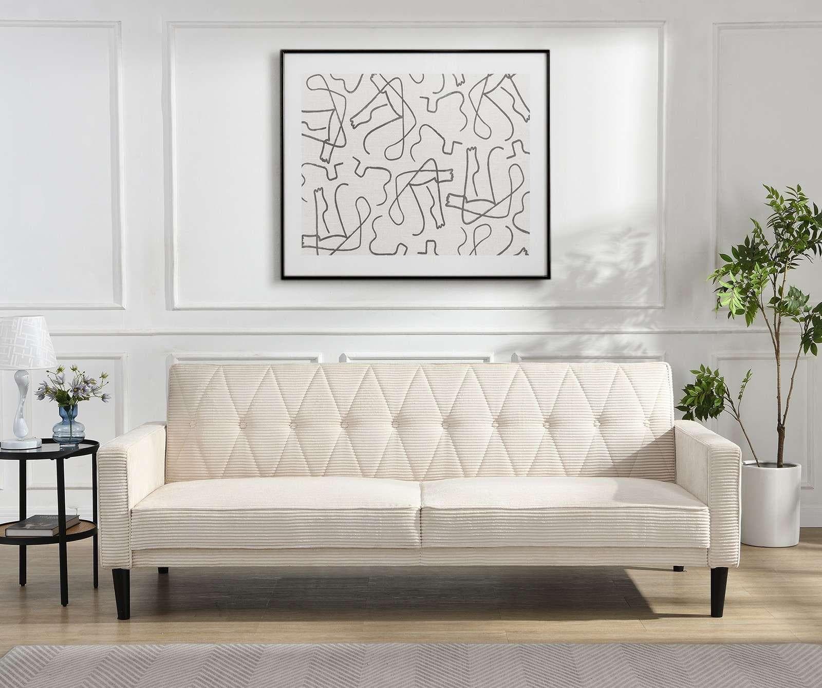 DOREL HOME Avon 3-Sitzer Schlafsofa Beige Cord