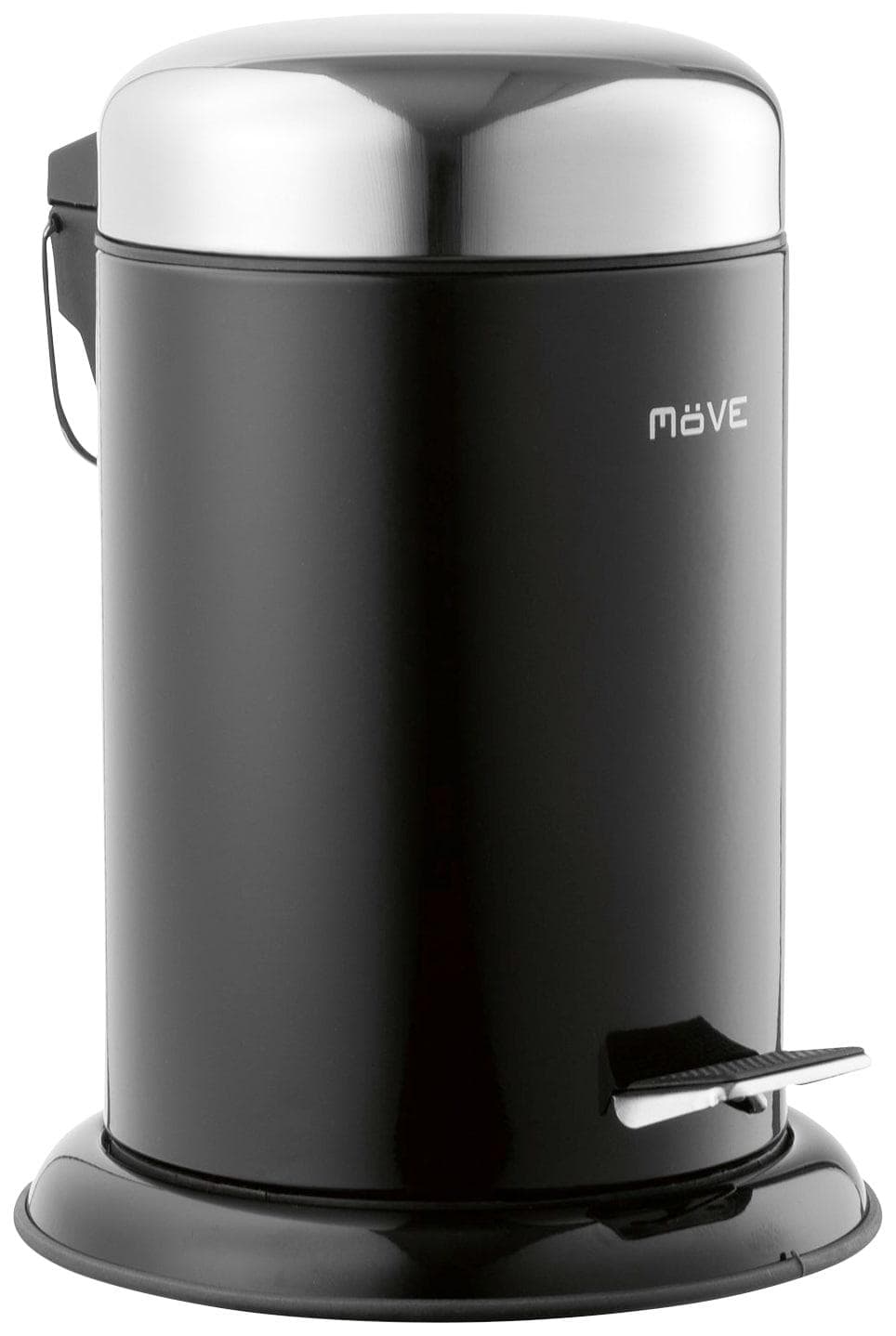 MÖVE Treteimer Push Edelstahl 3 Liter Schwarz