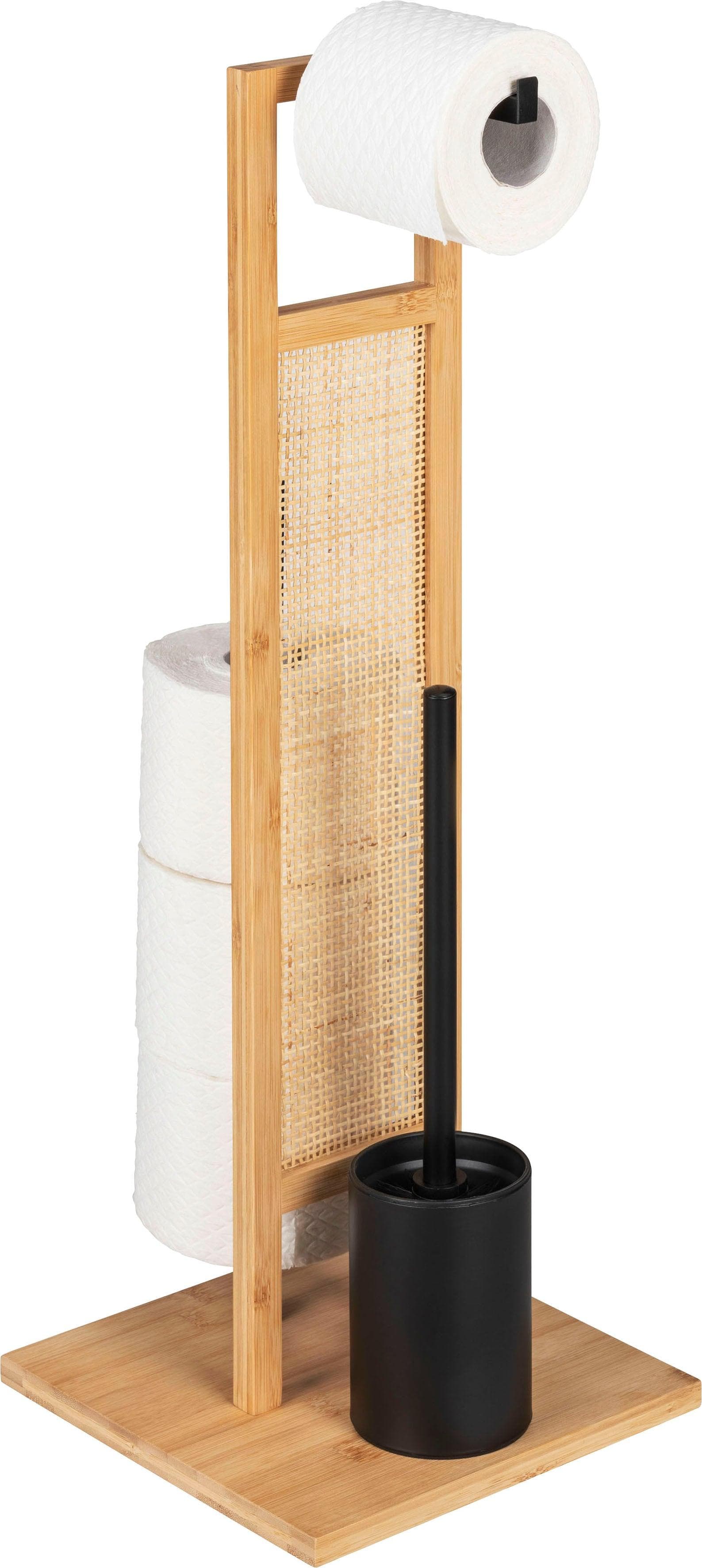 WENKO WC-Garnitur "Rivalta Allegre" Braun/Schwarz Bambus