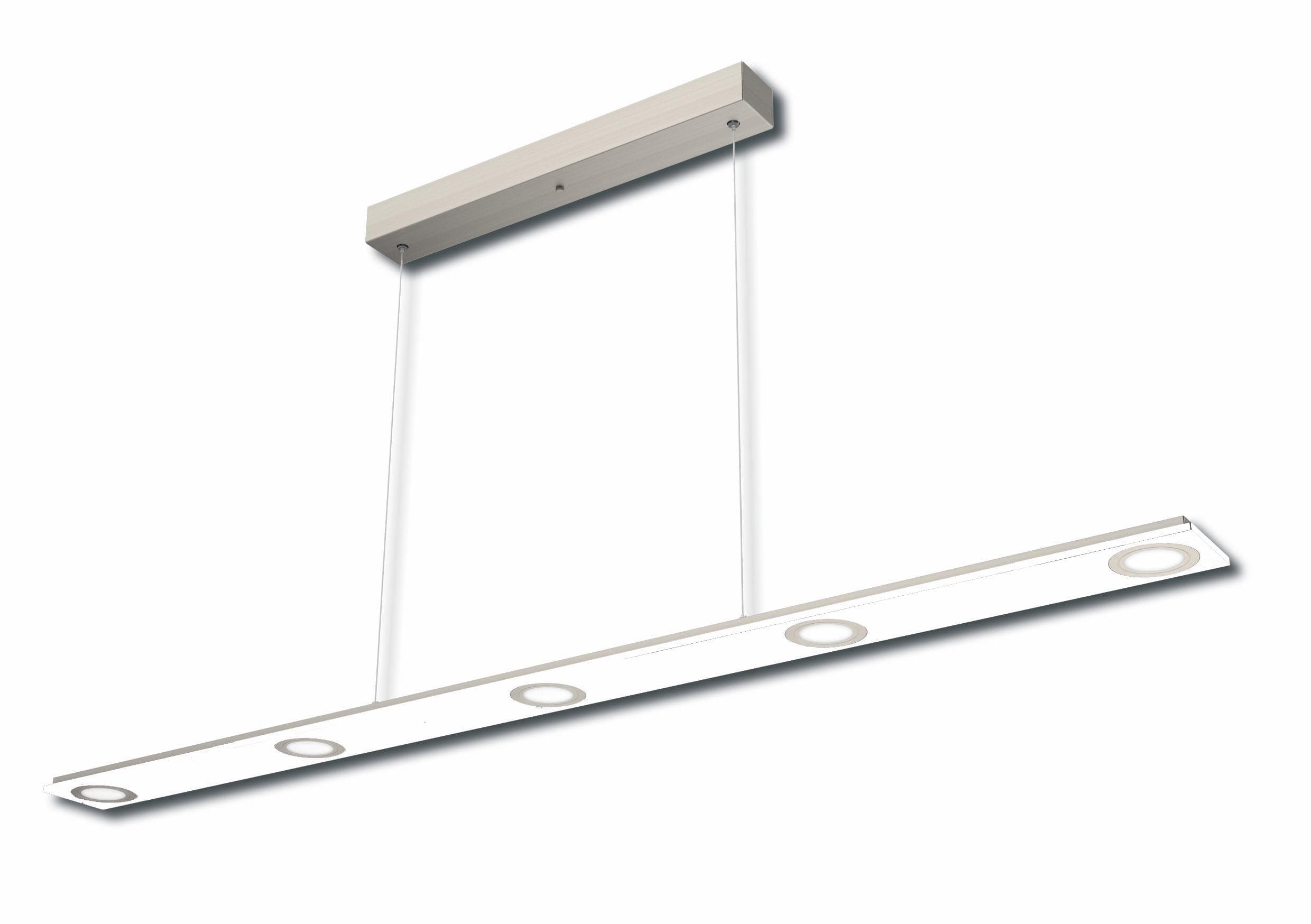 EVOTEC LED Pendelleuchte PANO Weiß Edelstahl Dimmbar 120 cm