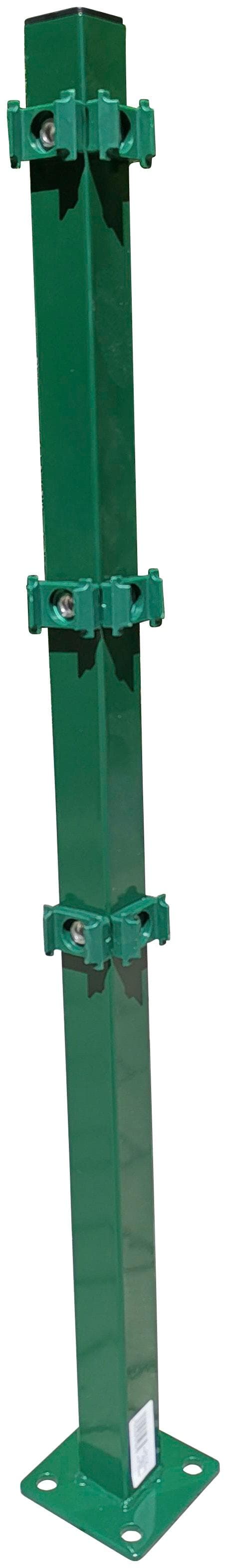 Eckpfosten PEDDY SHIELD, grün, Stahl, Zaunpfosten, 130 cm Höhe, für Ein- und Doppelstabmatten
