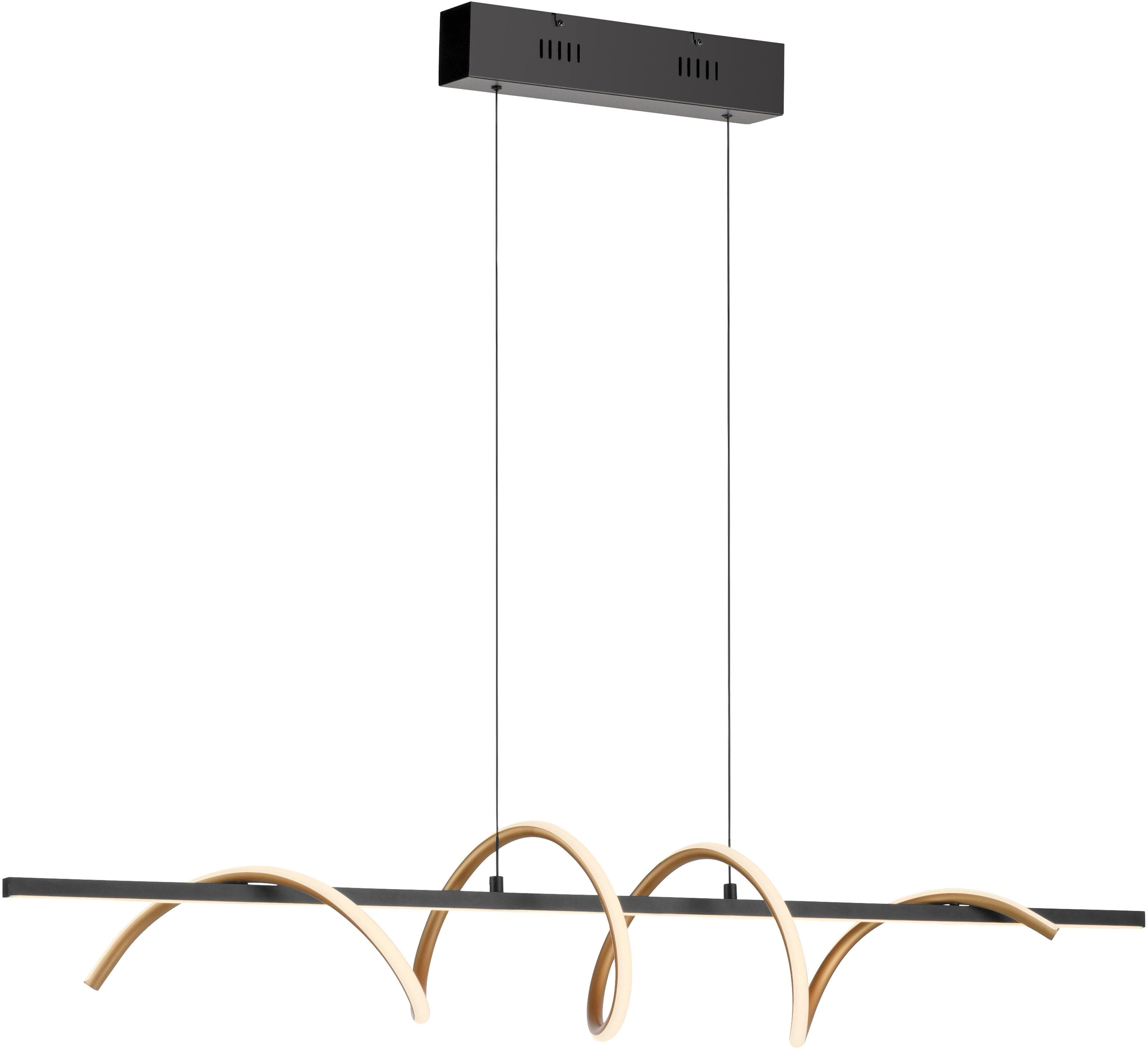 Moderne Pendelleuchte aus Messing und Schwarz