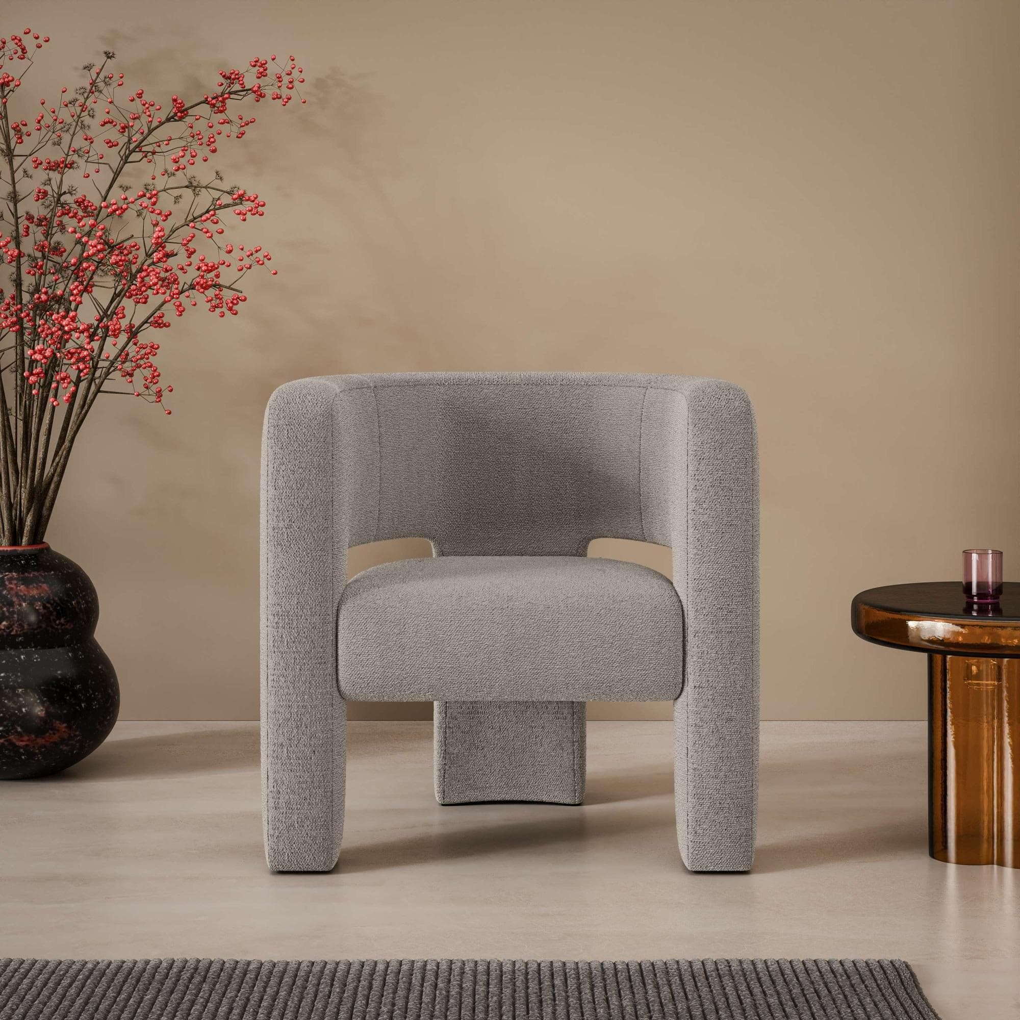Ohrensessel Selmia Moderner Lounge-Sessel Einzelsitz 100% Polyester