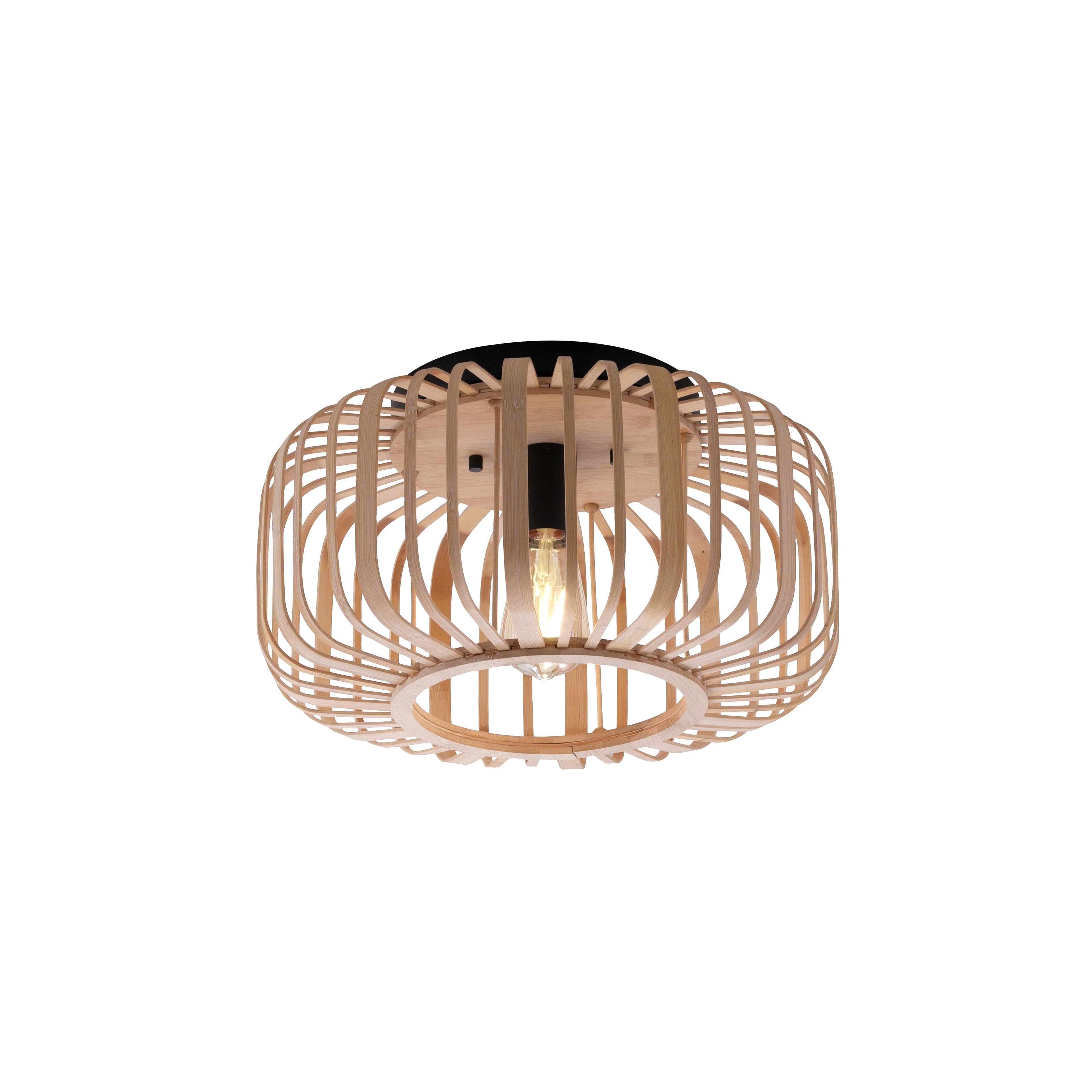 JUST LIGHT Deckenleuchte RACOON Braun Holz Sperrholz