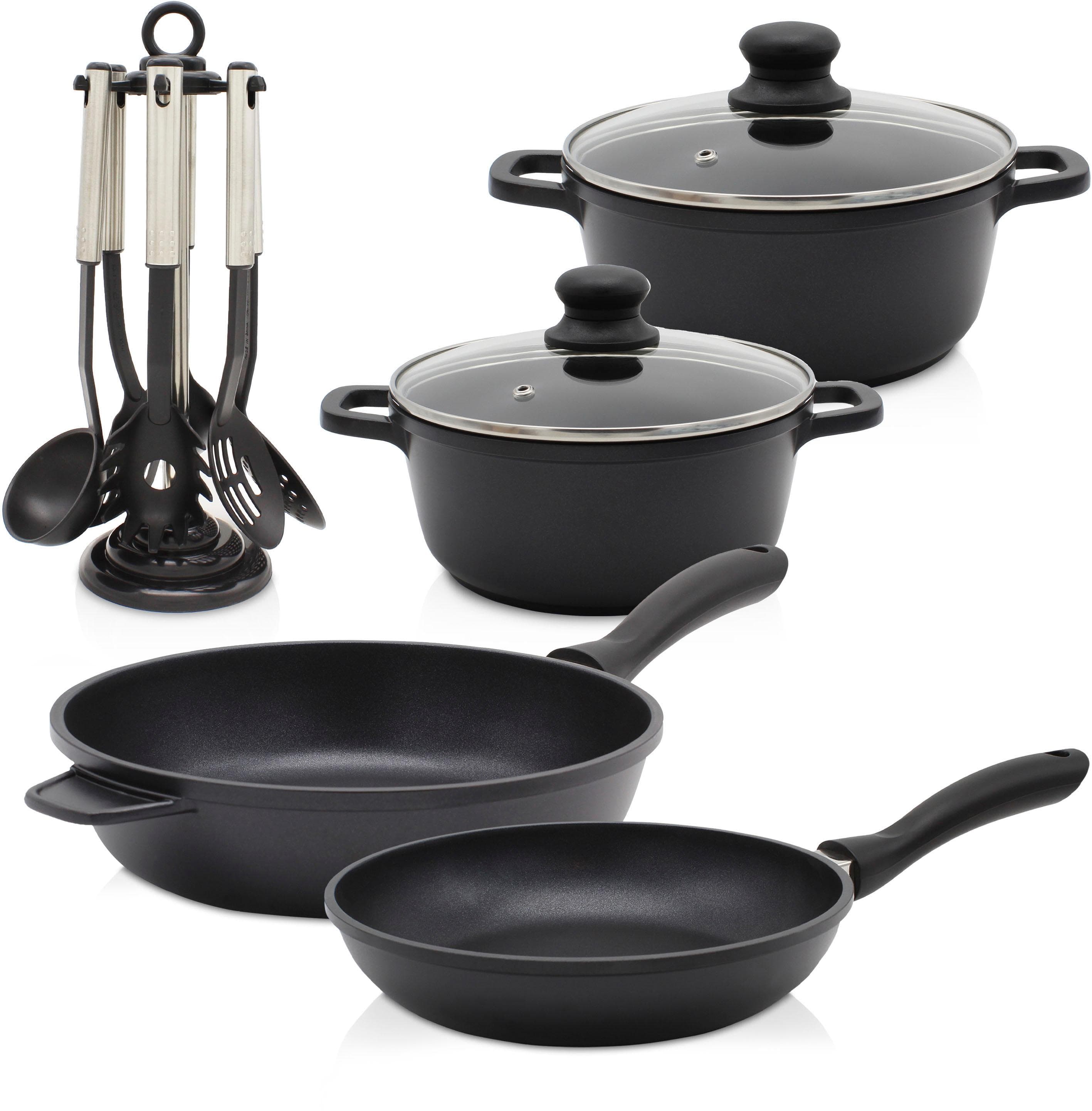 Krüger Aluguss-Topf- und Pfannenset LEIPZIG 13-tlg. Schwarz