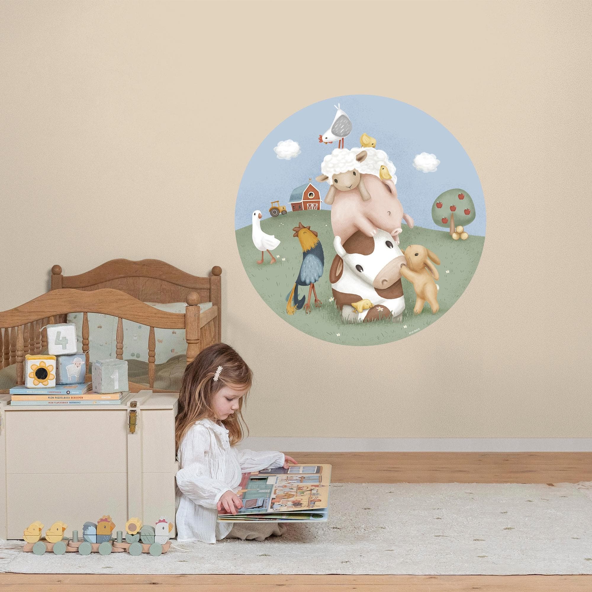 Little Dutch Wandtattoo Little Farm 100x100cm Mehrfarbig