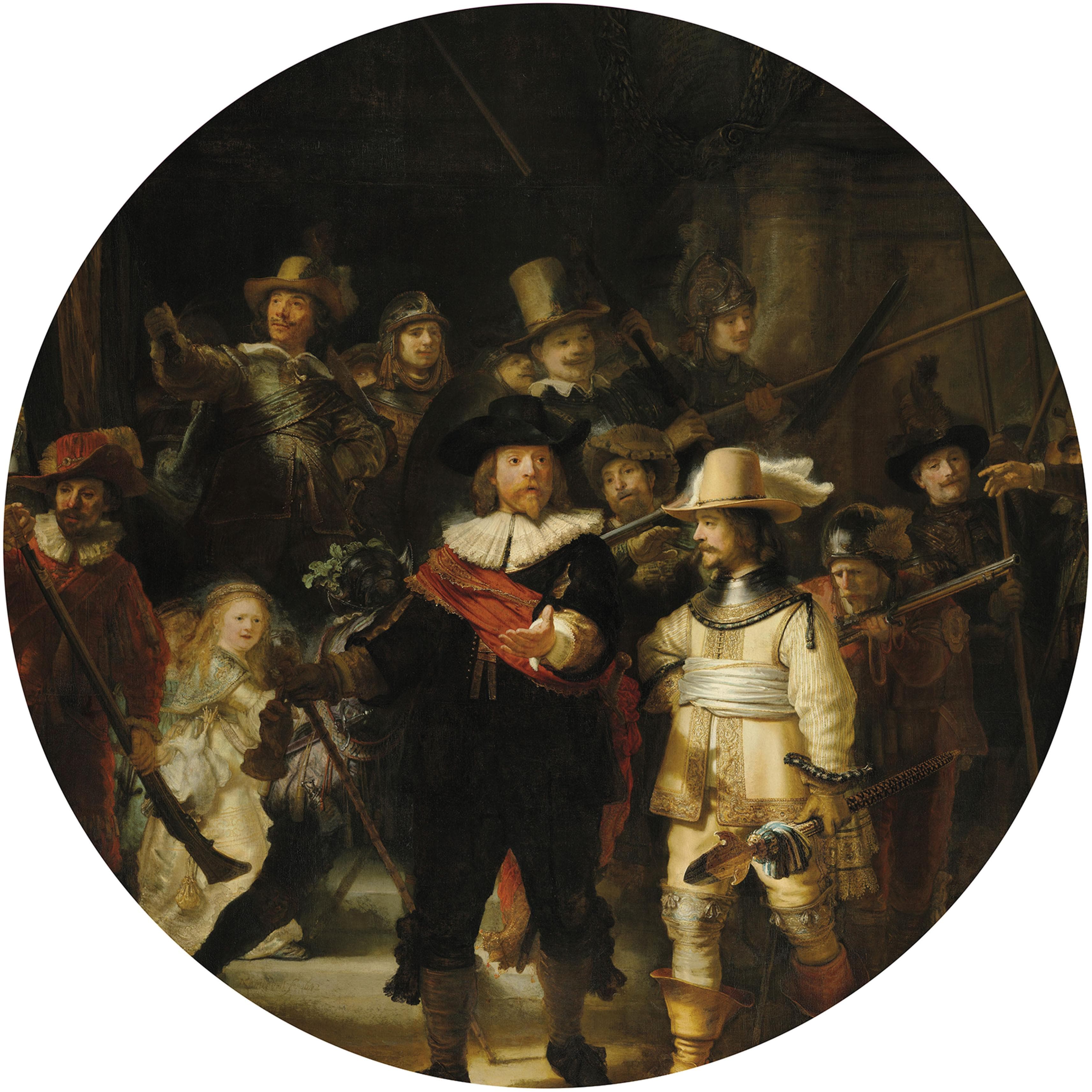 Wandtattoo ART FOR THE HOME "Die Nachtwache Rembrandt" Mehrfarbig