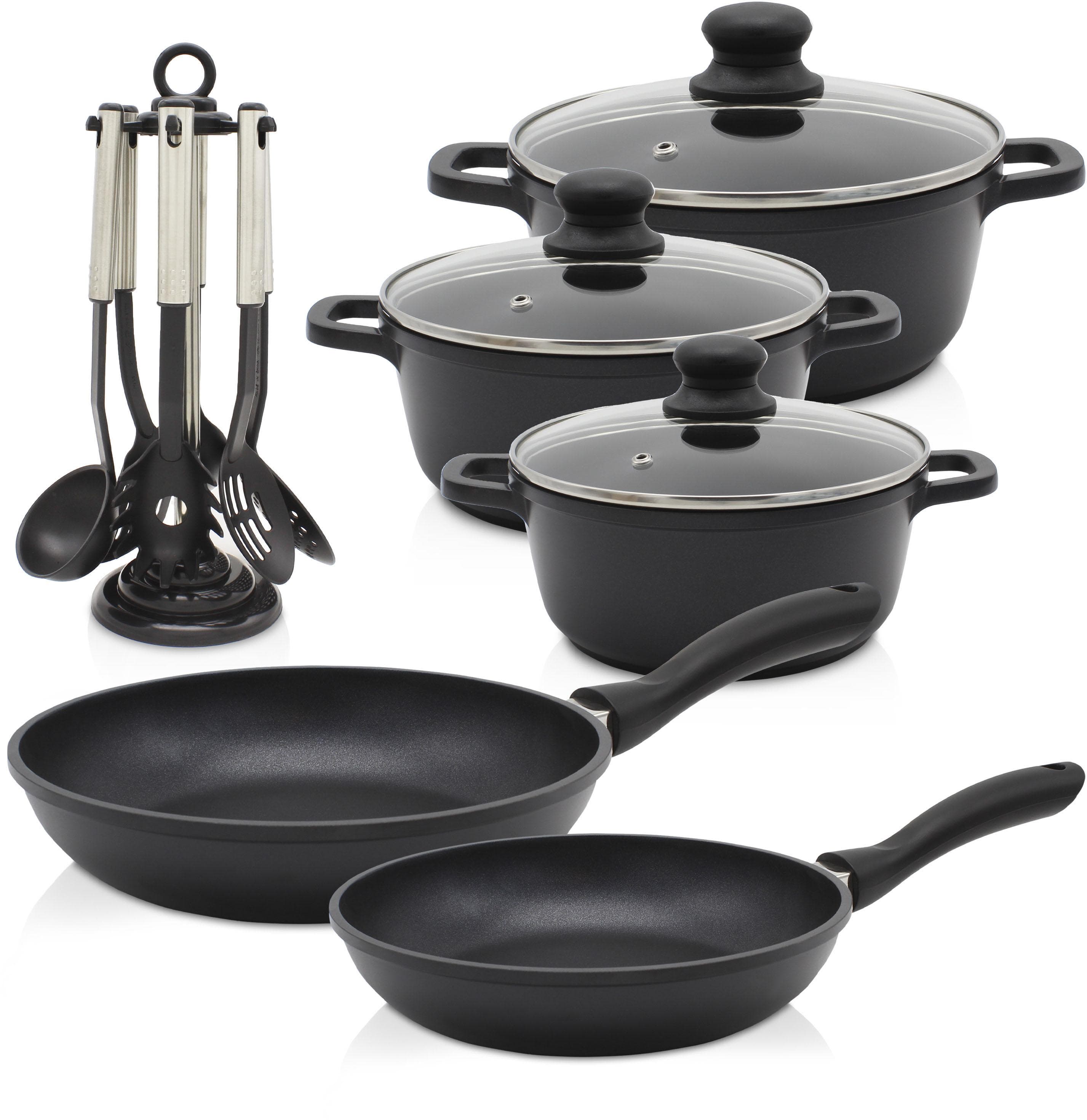 Krüger Aluguss Topf-/Pfannenset LEIPZIG 15-tlg. Schwarz