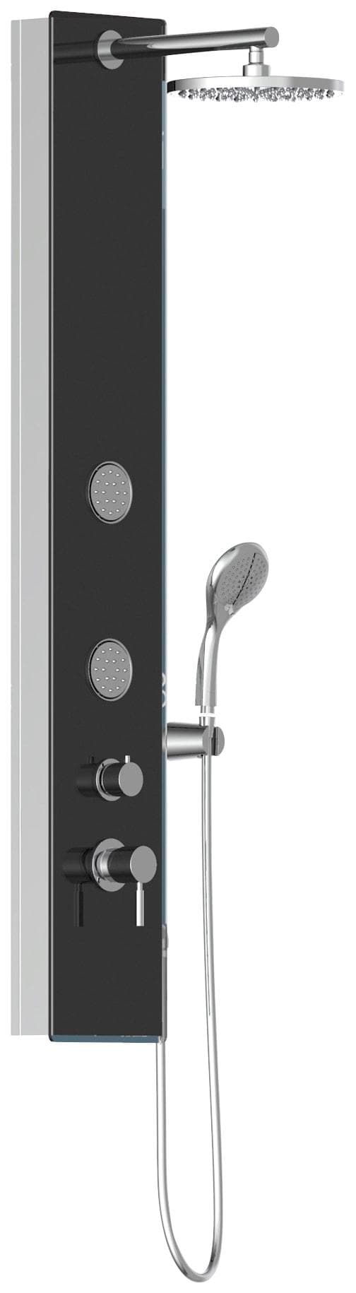 Schütte Duschsäule 145 cm Regendusche & Massagedüsen Handbrause 3 Funktionen Chromfarben-Schwarz