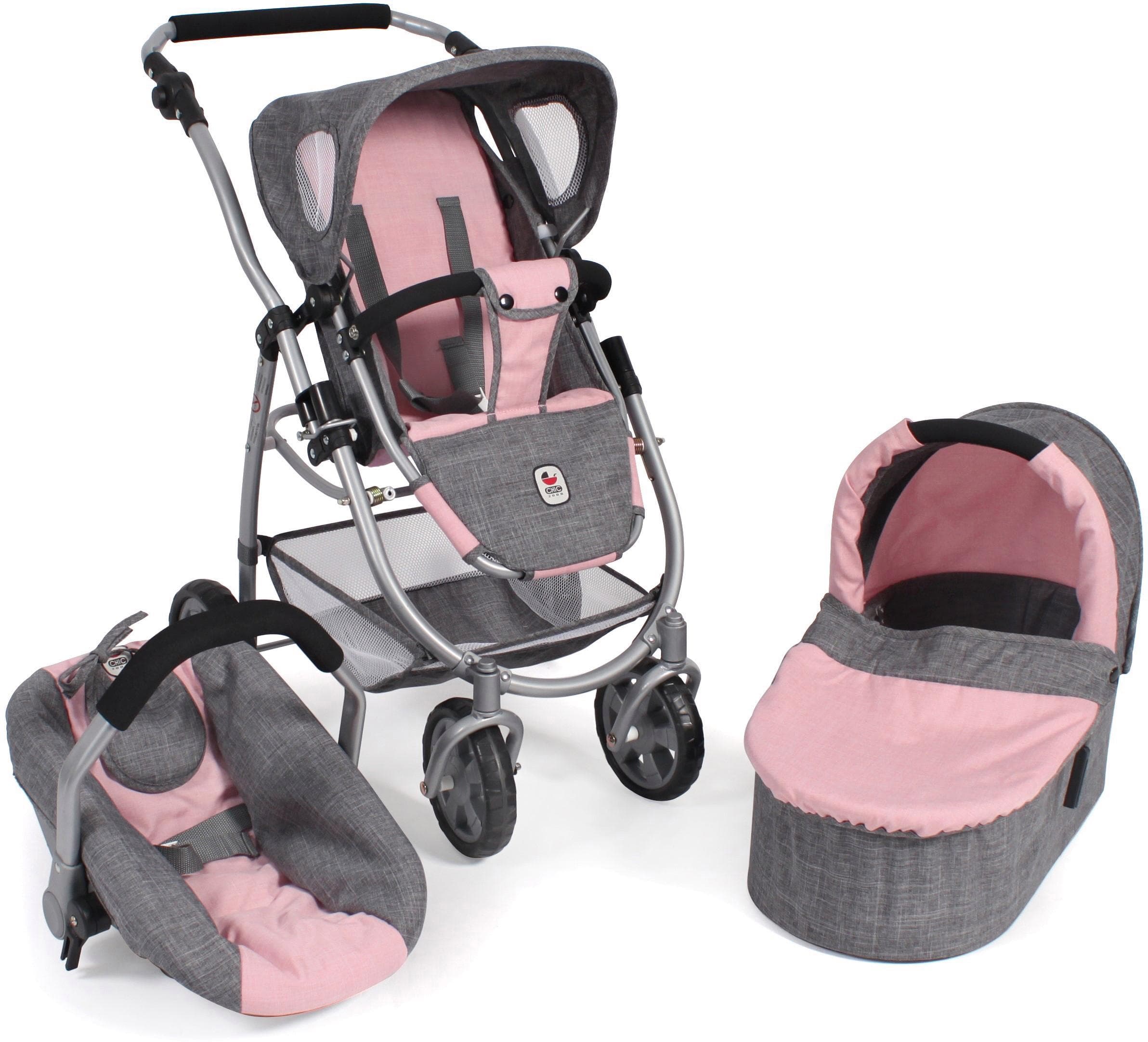 CHIC2000 Kombi-Puppenwagen Emotion All In 3in1 Grau-Rosa