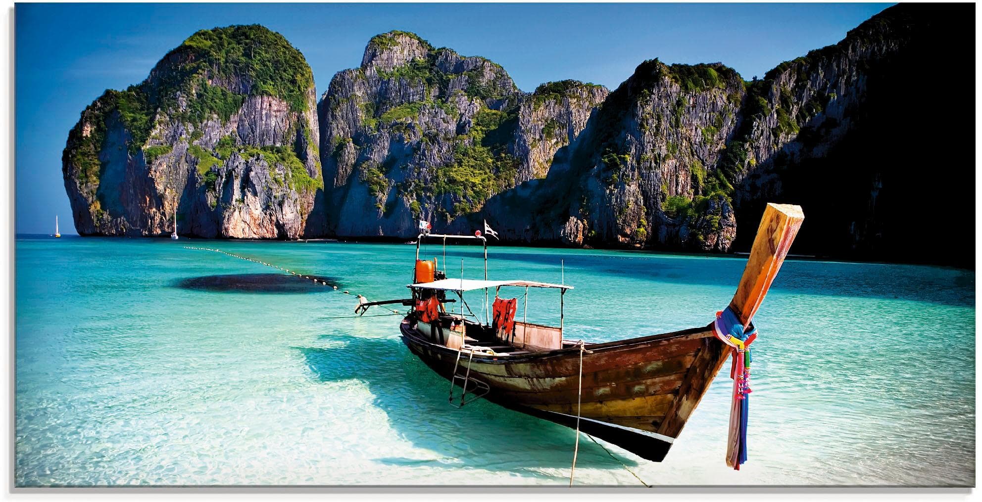 Artland Glasbild Maya Bay, Koh Phi Phi Leh, Thailand Blau