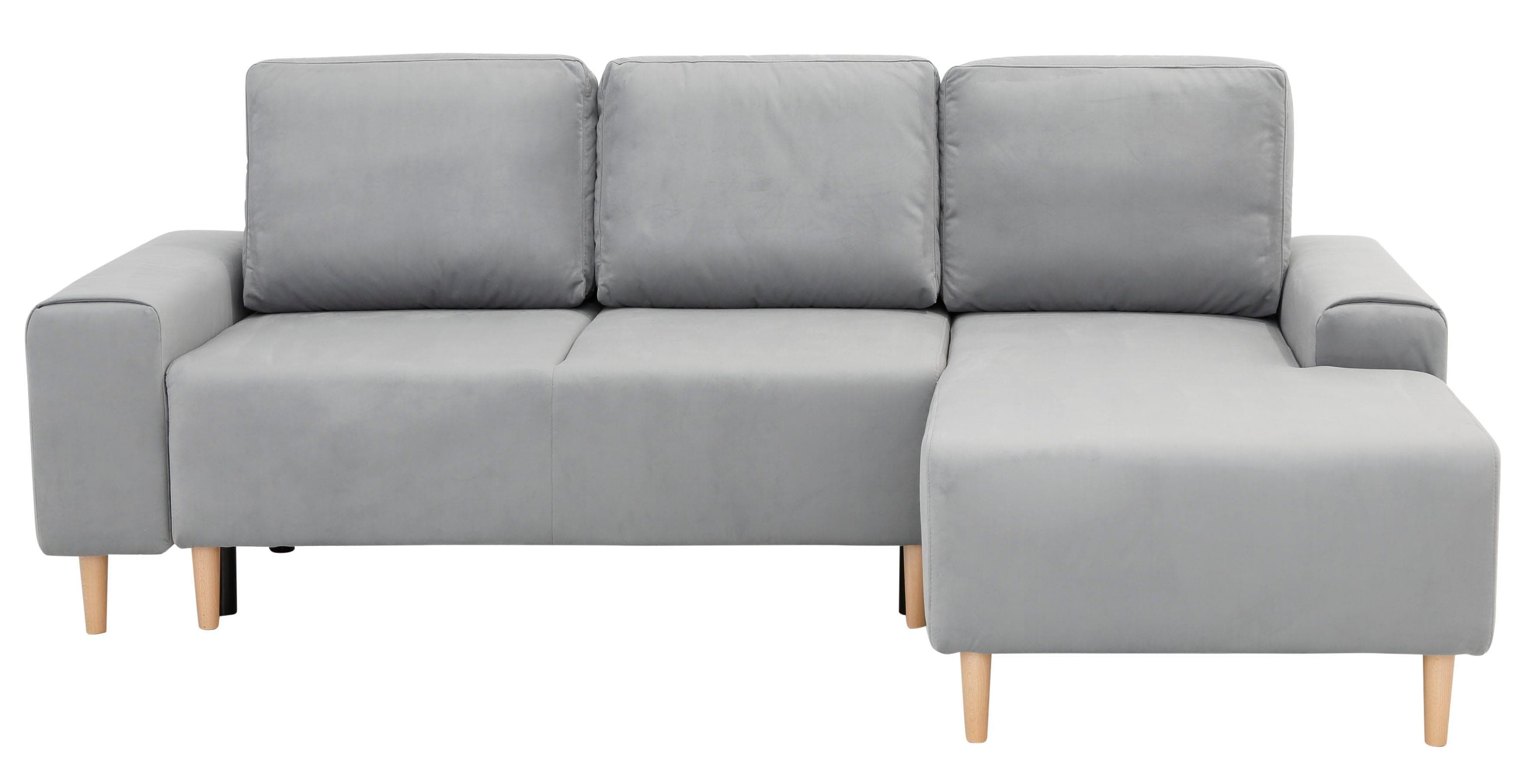 HOME AFFAIRE Ecksofa Samu L-Form Grau Microfaser