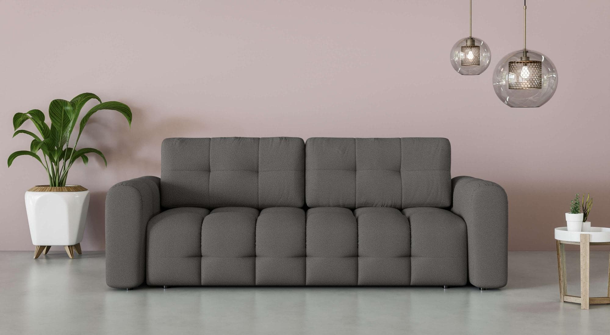 OTTO HOME Manilla 3-Sitzer Sofa Anthrazit Polyester