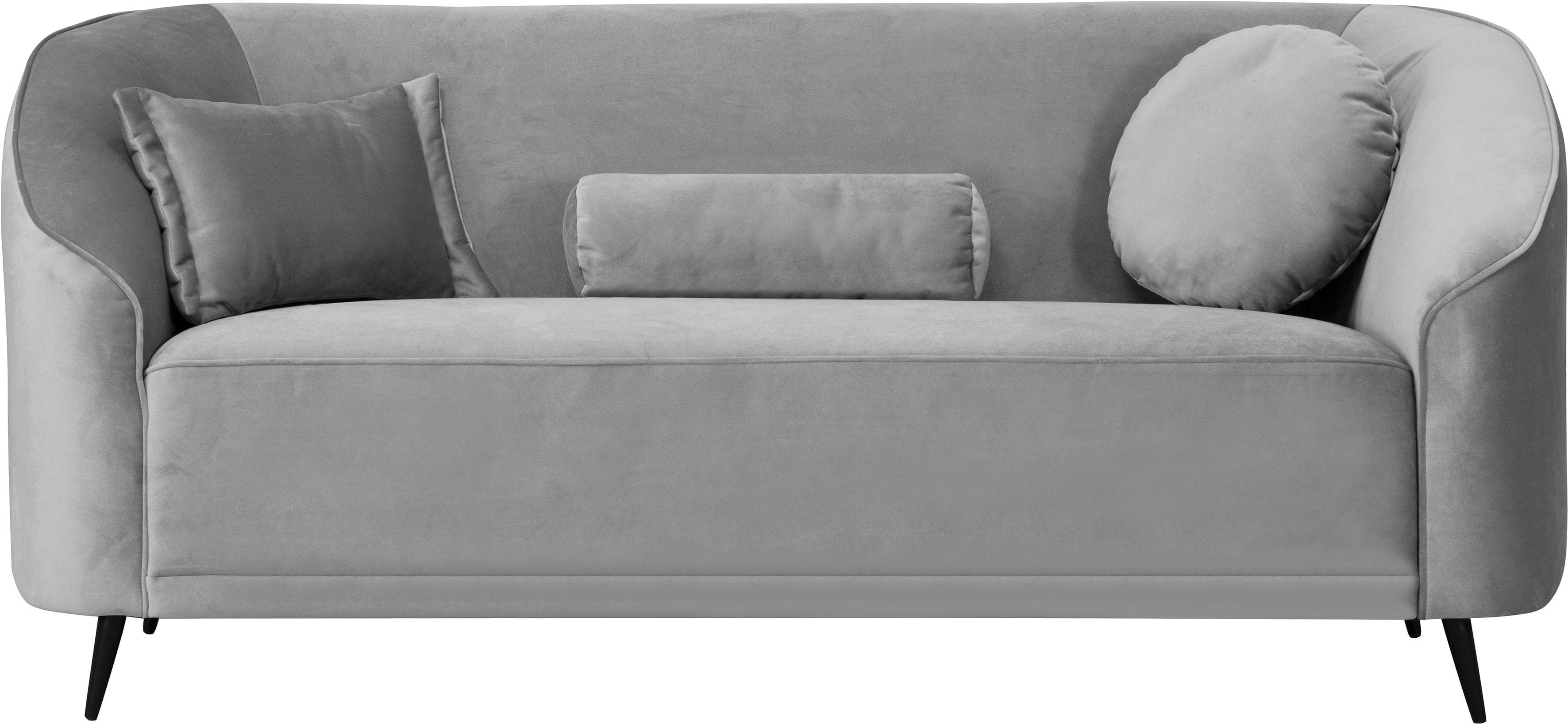 HOME AFFAIRE Ashly 3-Sitzer Sofa Grau Samtoptik