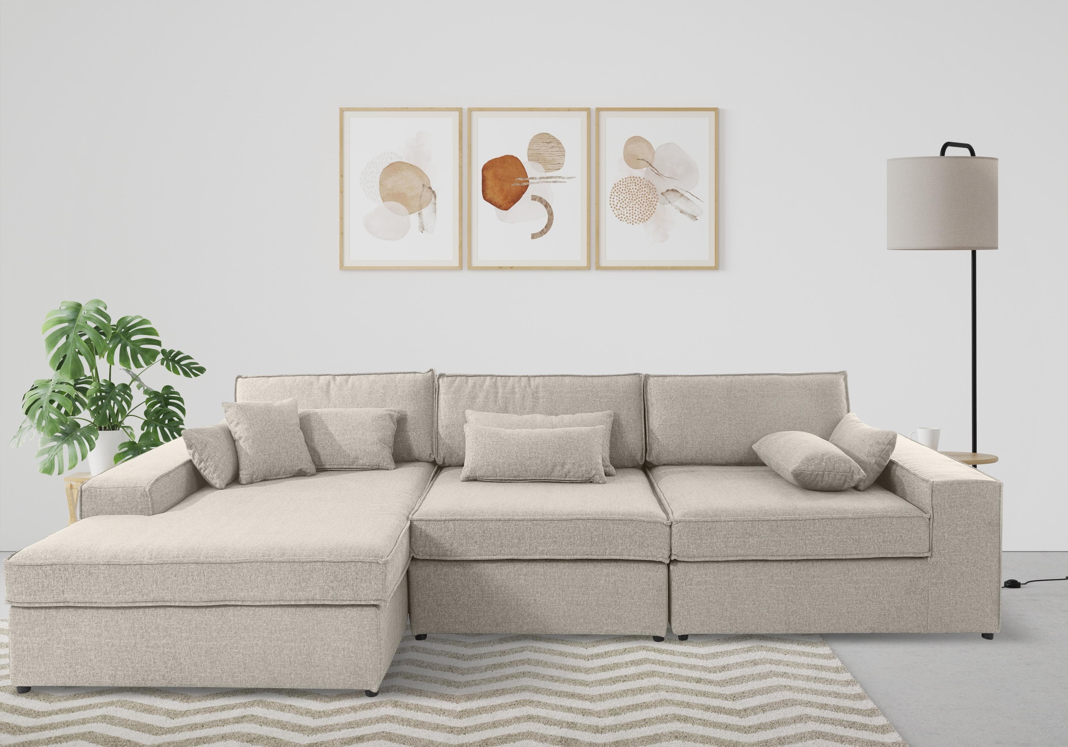 OTTO HOME Ecksofa Enid L-Form Beige Modular