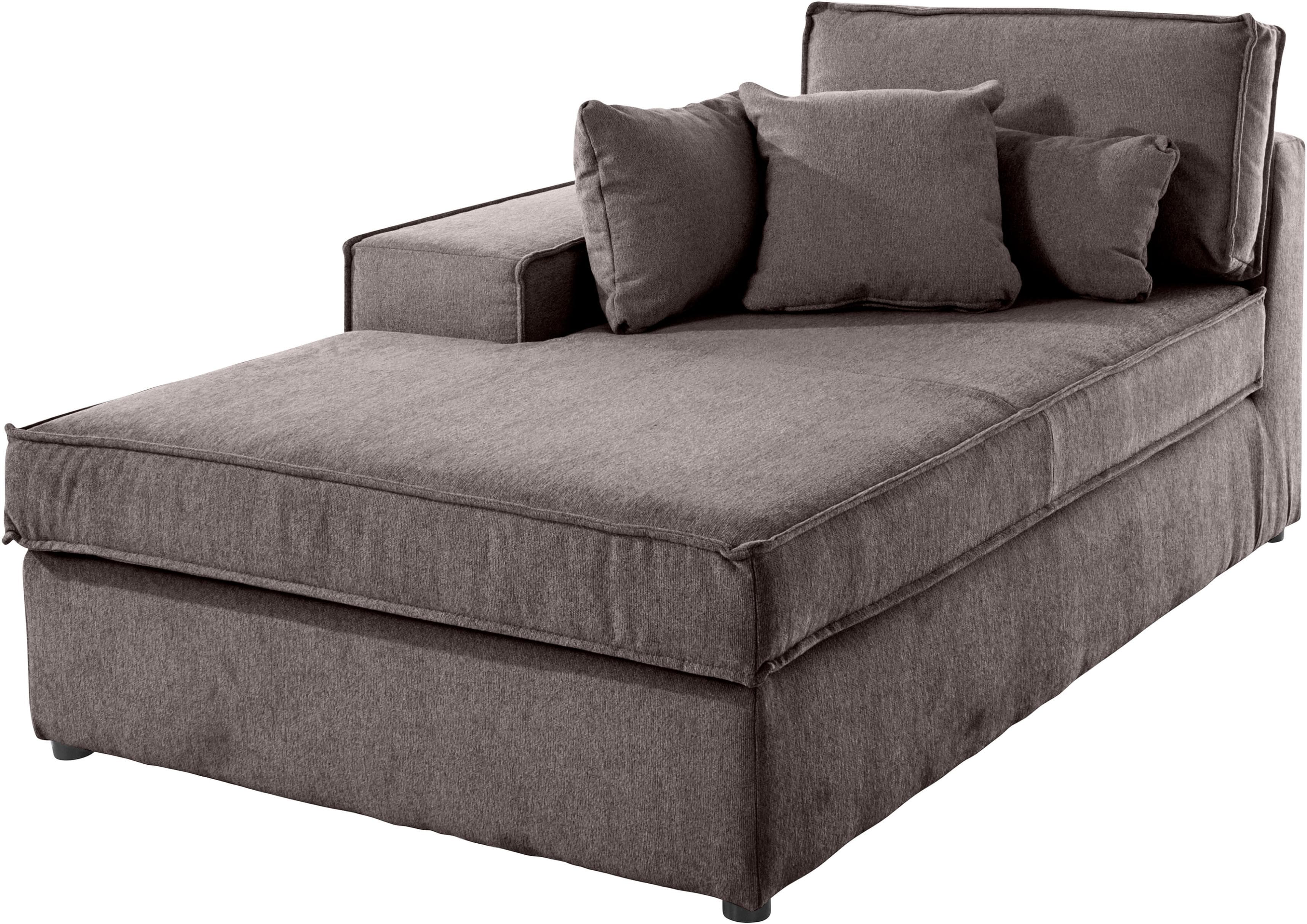 OTTO HOME Ottomane Florid Grau Taupe Baumwollmix