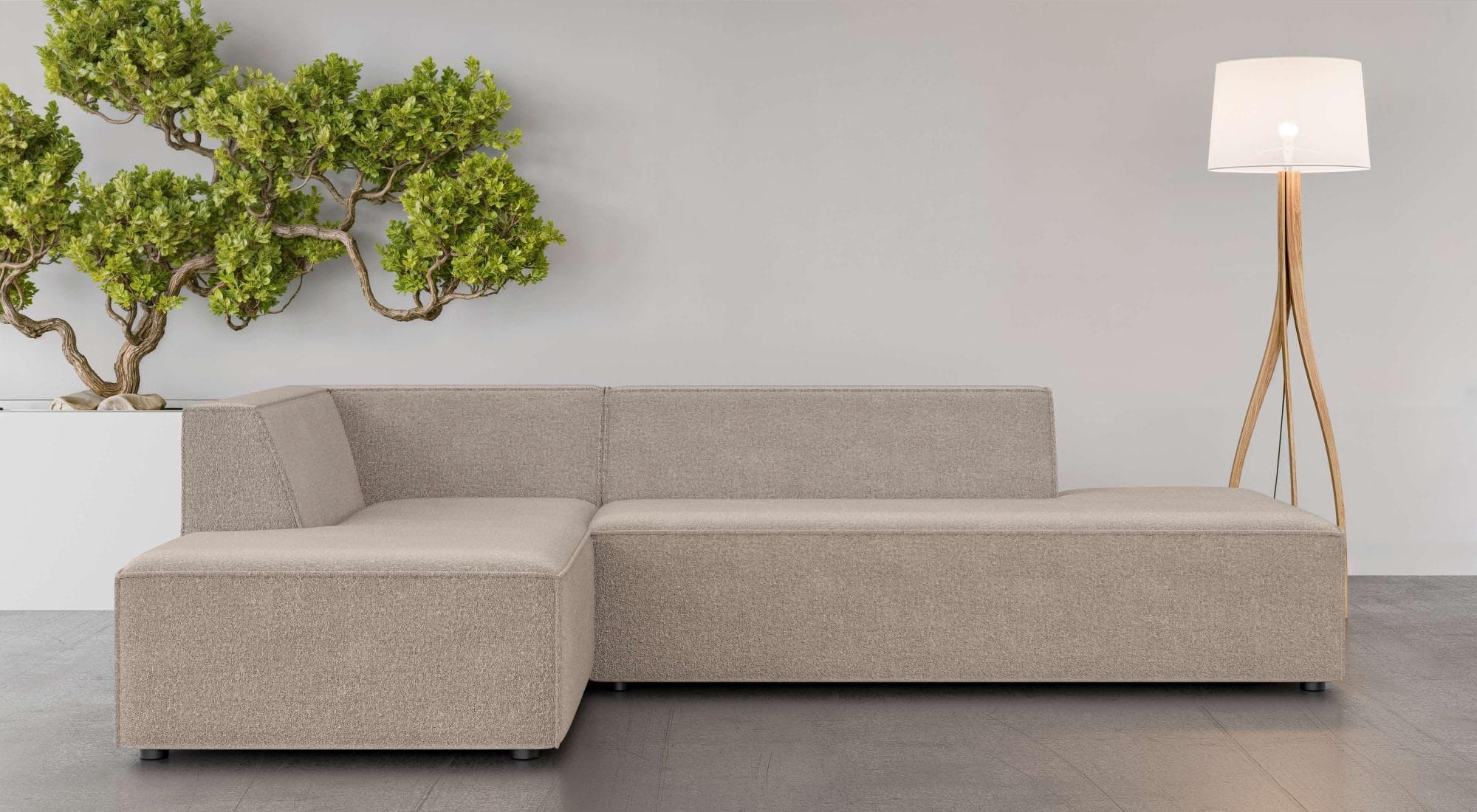 OTTO HOME Ecksofa Cavan mit Ottomane Grau Taupe