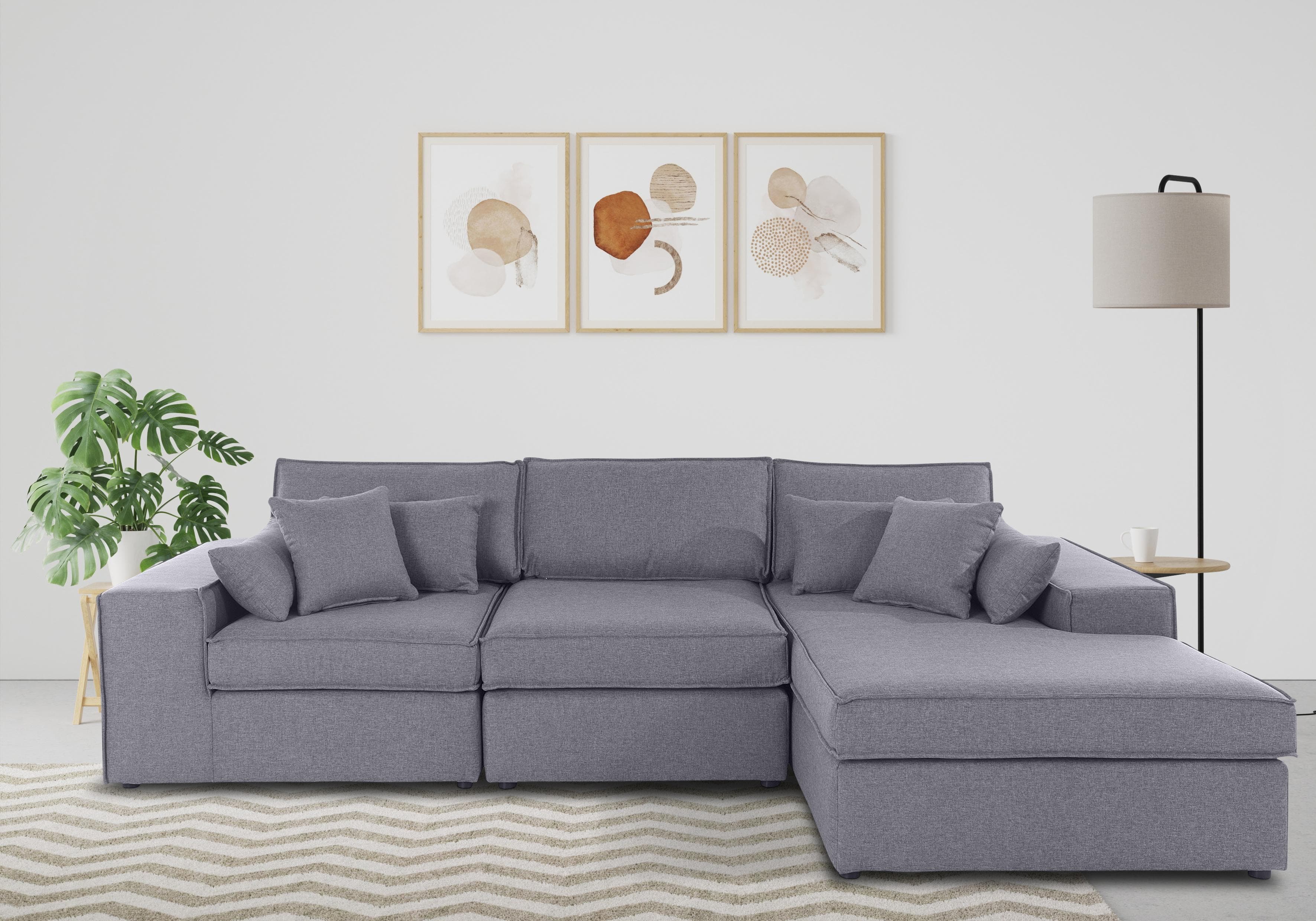 OTTO HOME Ecksofa Florid L-Form Grau 3-teilig