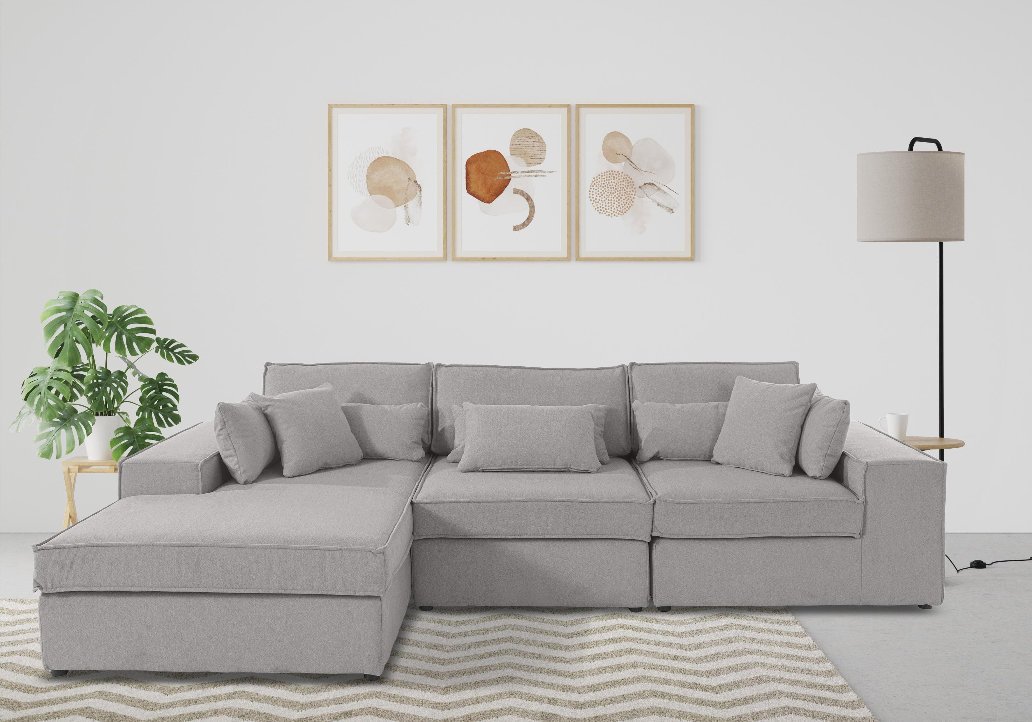 OTTO HOME Ecksofa Florid L-Form Grau 5-Sitzer