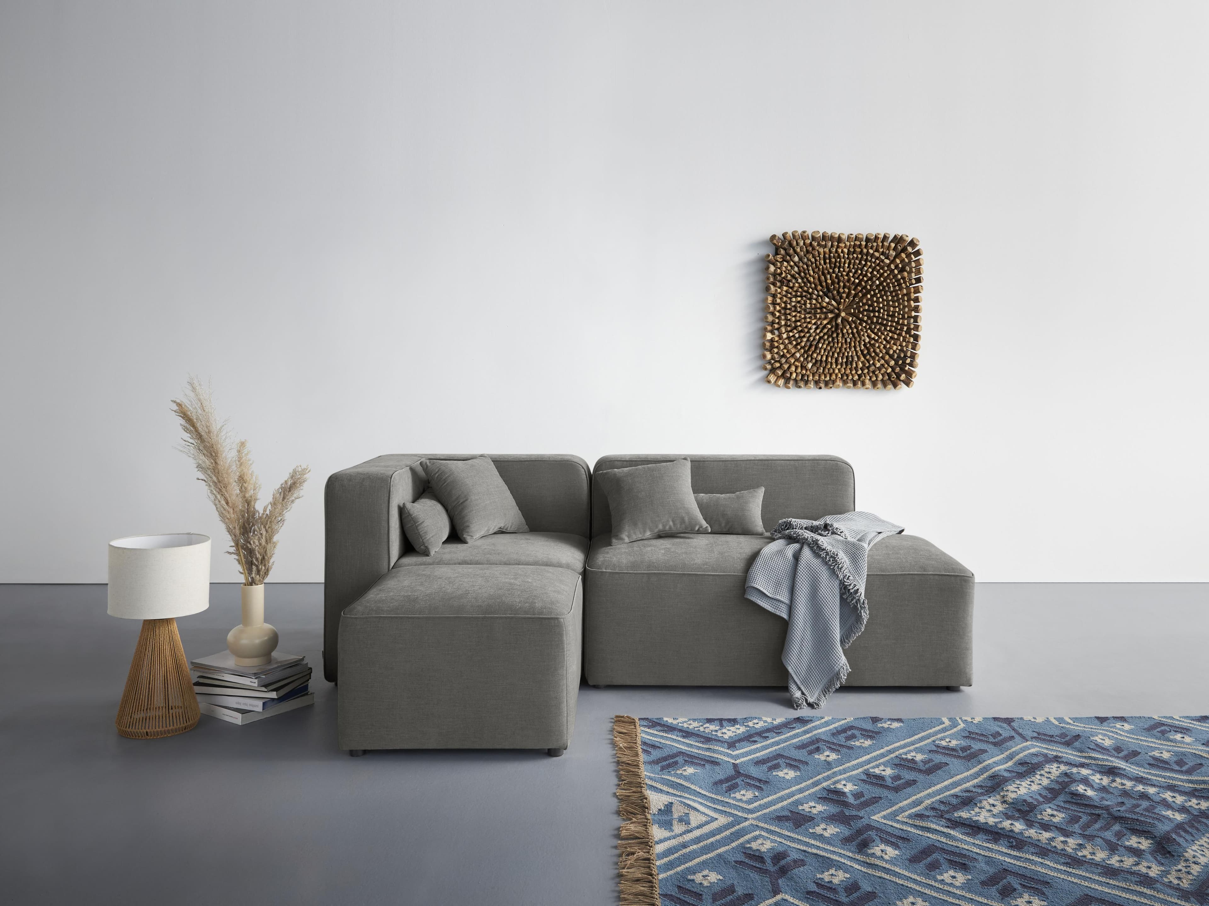 Ecksofa HOME AFFAIRE Sundstrup L-Form Grau