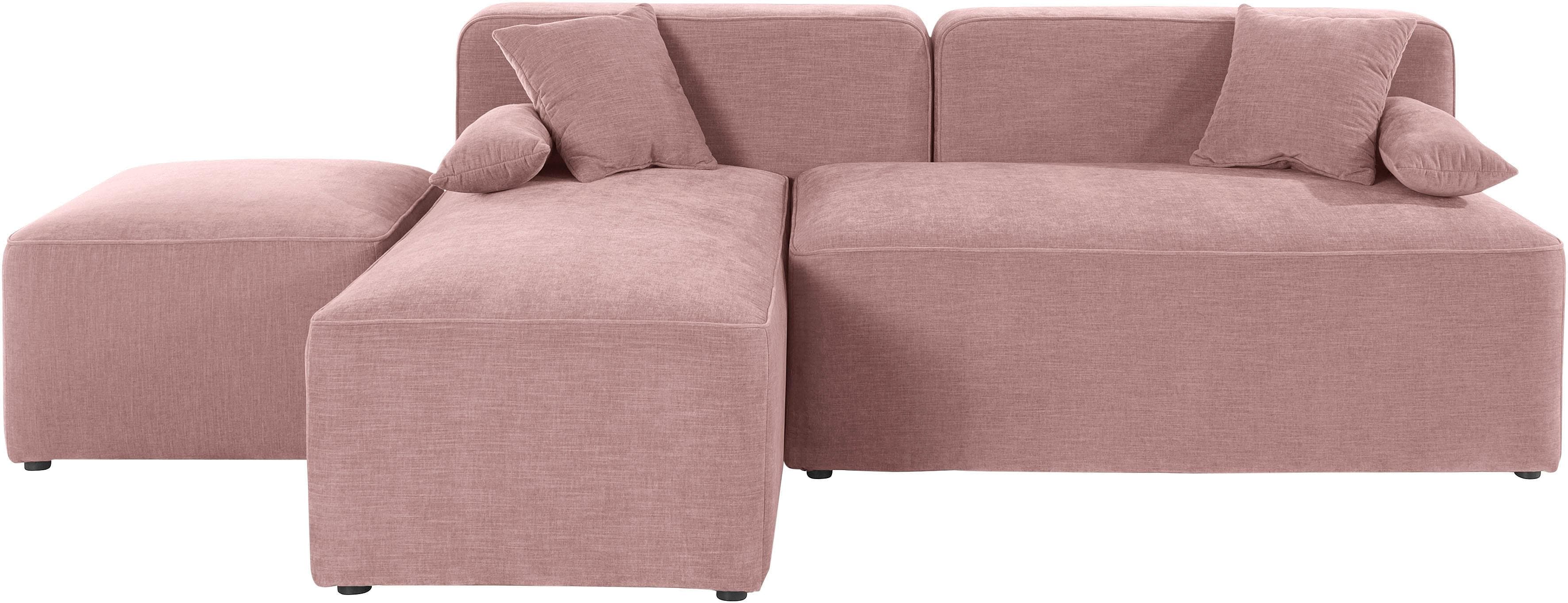 HOME AFFAIRE Ecksofa Sundstrup L-Form Rosa mit Ottomane