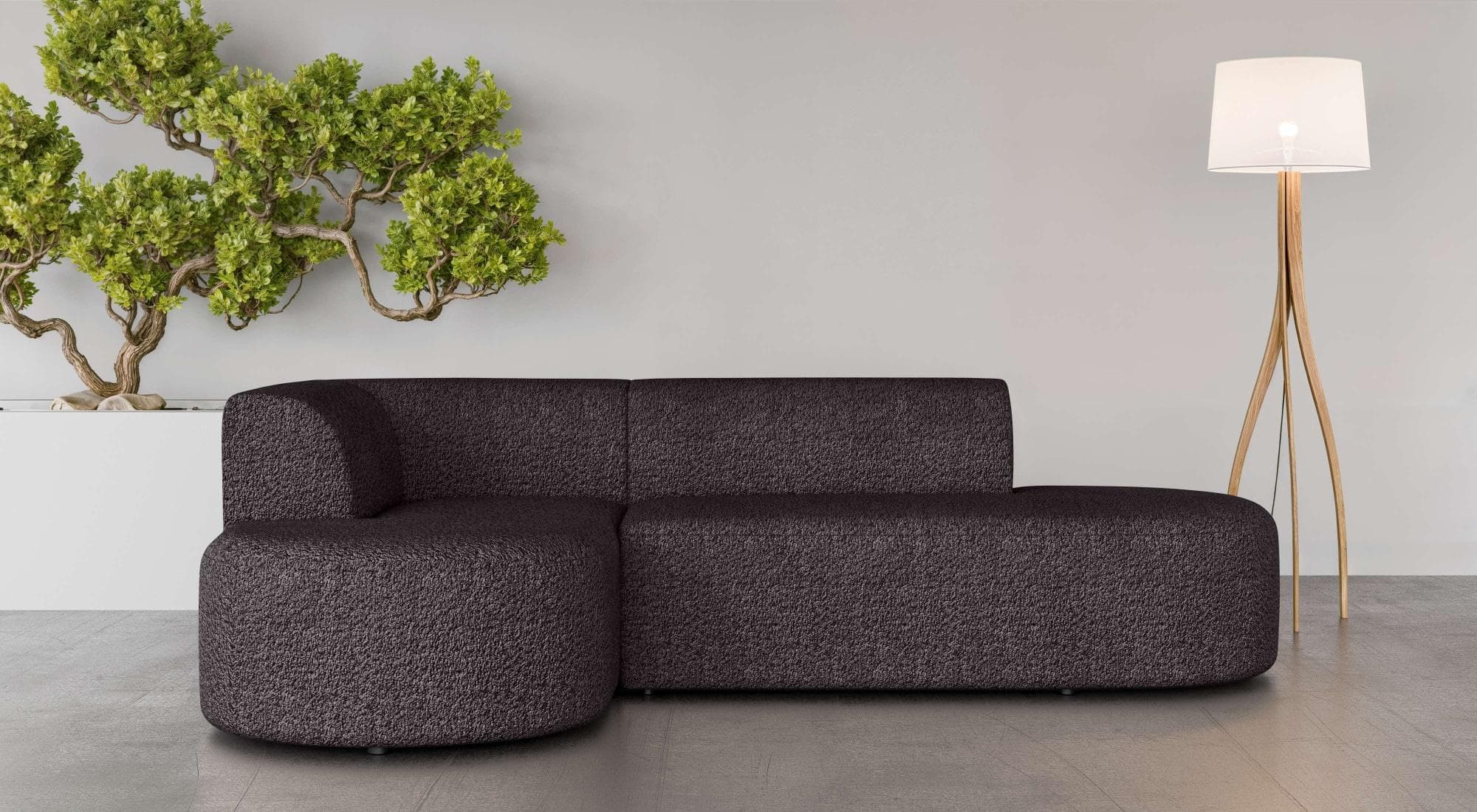 OTTO HOME Ecksofa Tvinne mit Ottomane Anthrazit L-Form