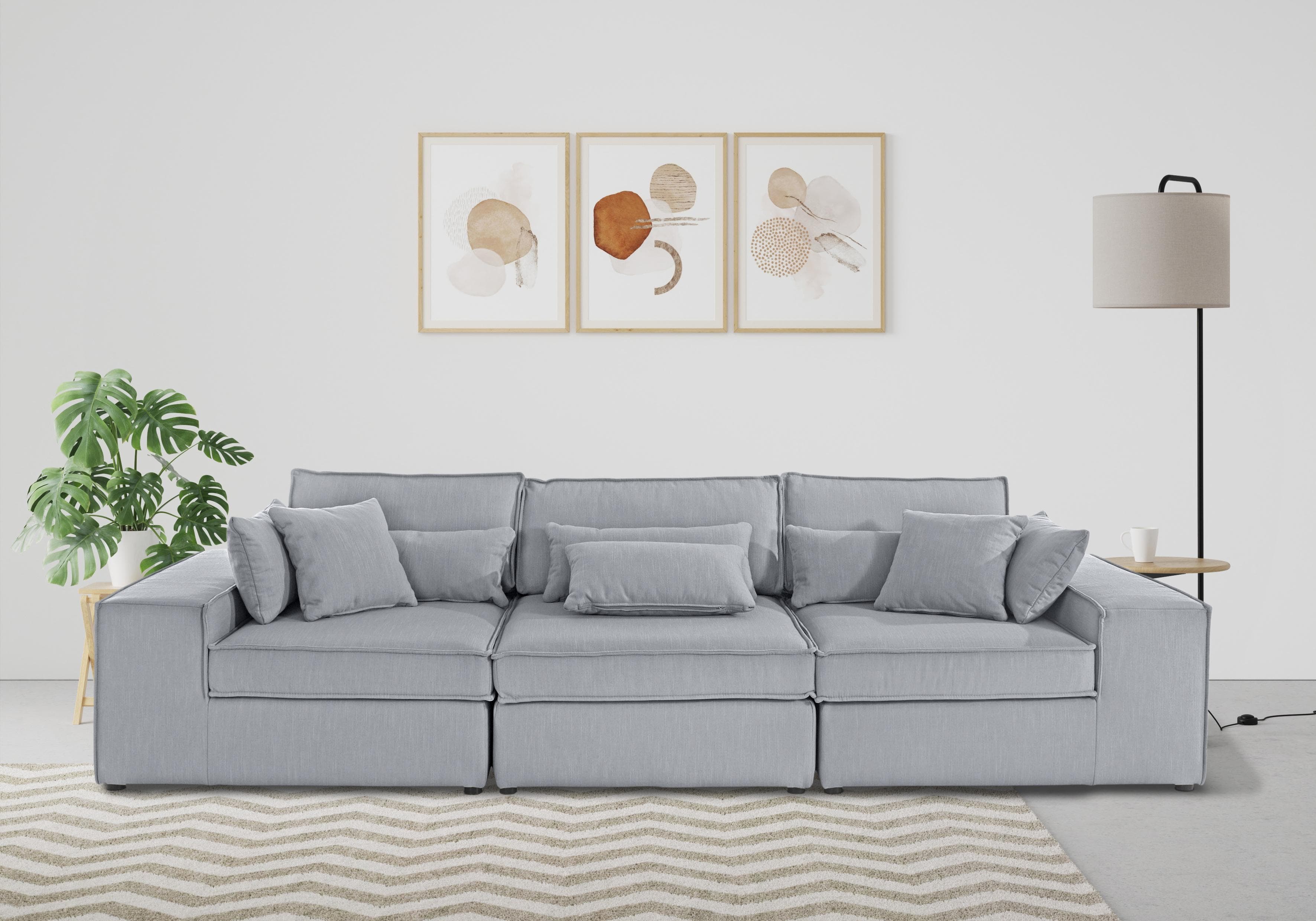 OTTO HOME Florid 3-Sitzer Sofa Silber Modul