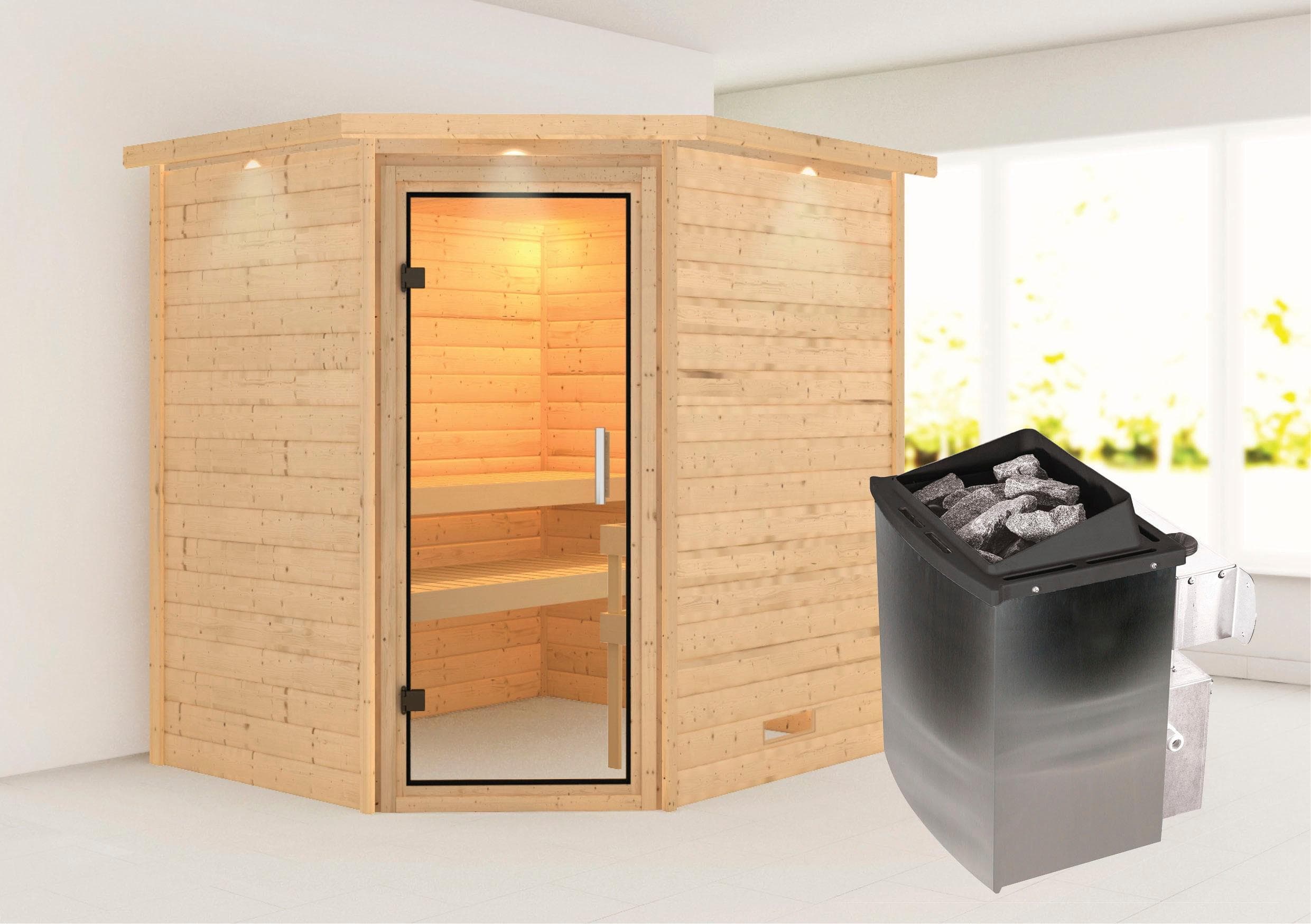 Nordische Sauna aus Massivholz Fichte