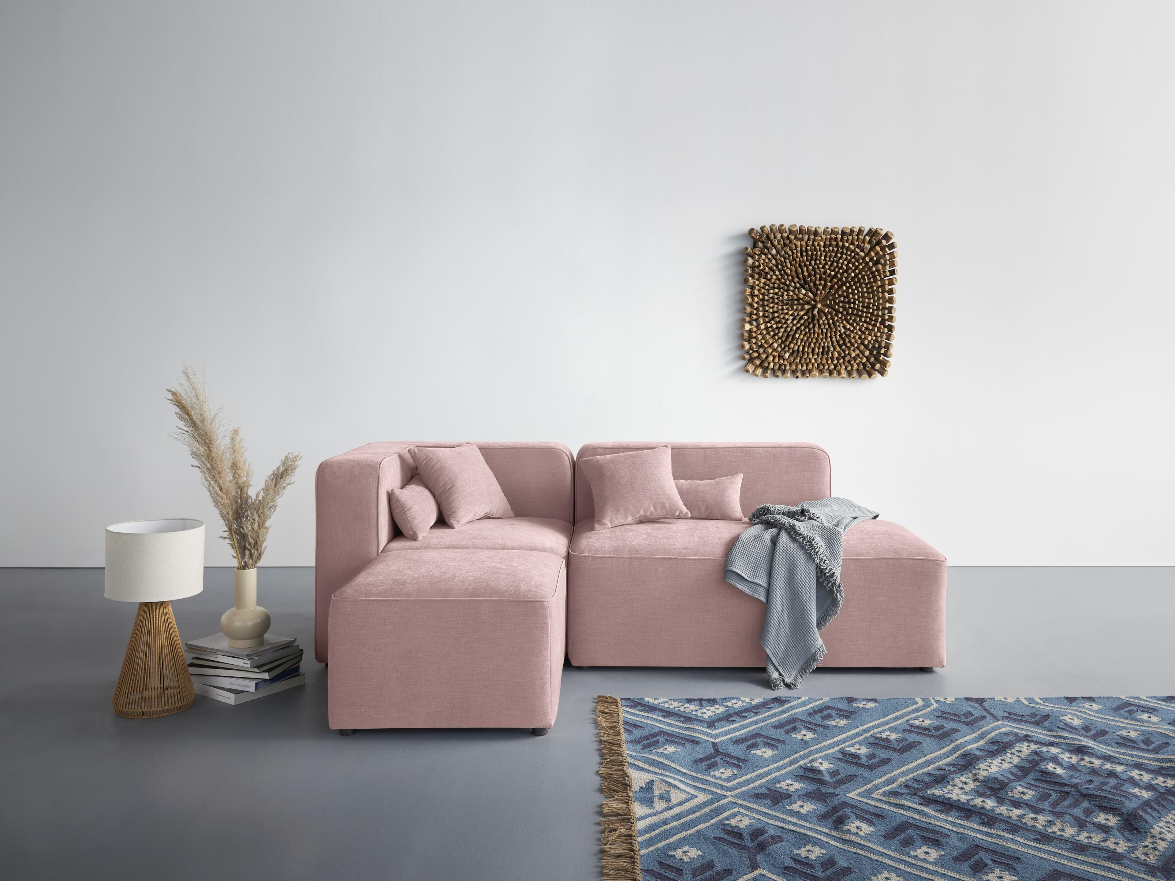 Ecksofa HOME AFFAIRE Sundstrup L-Form Rosa