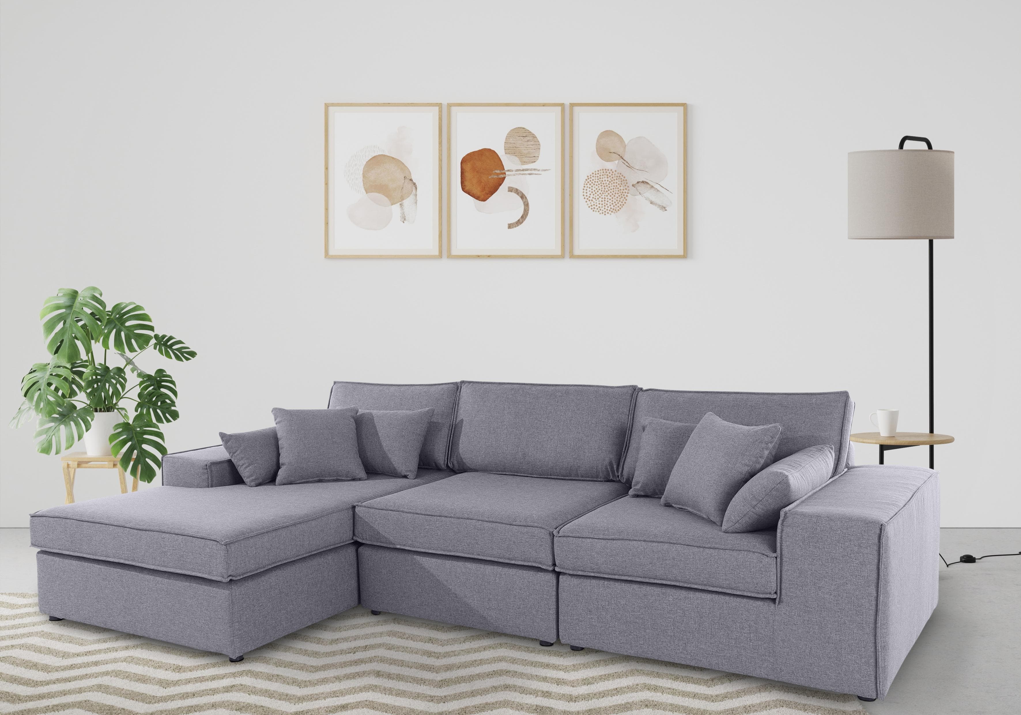 OTTO HOME Ecksofa Florid L-Form Grau 3-teilig