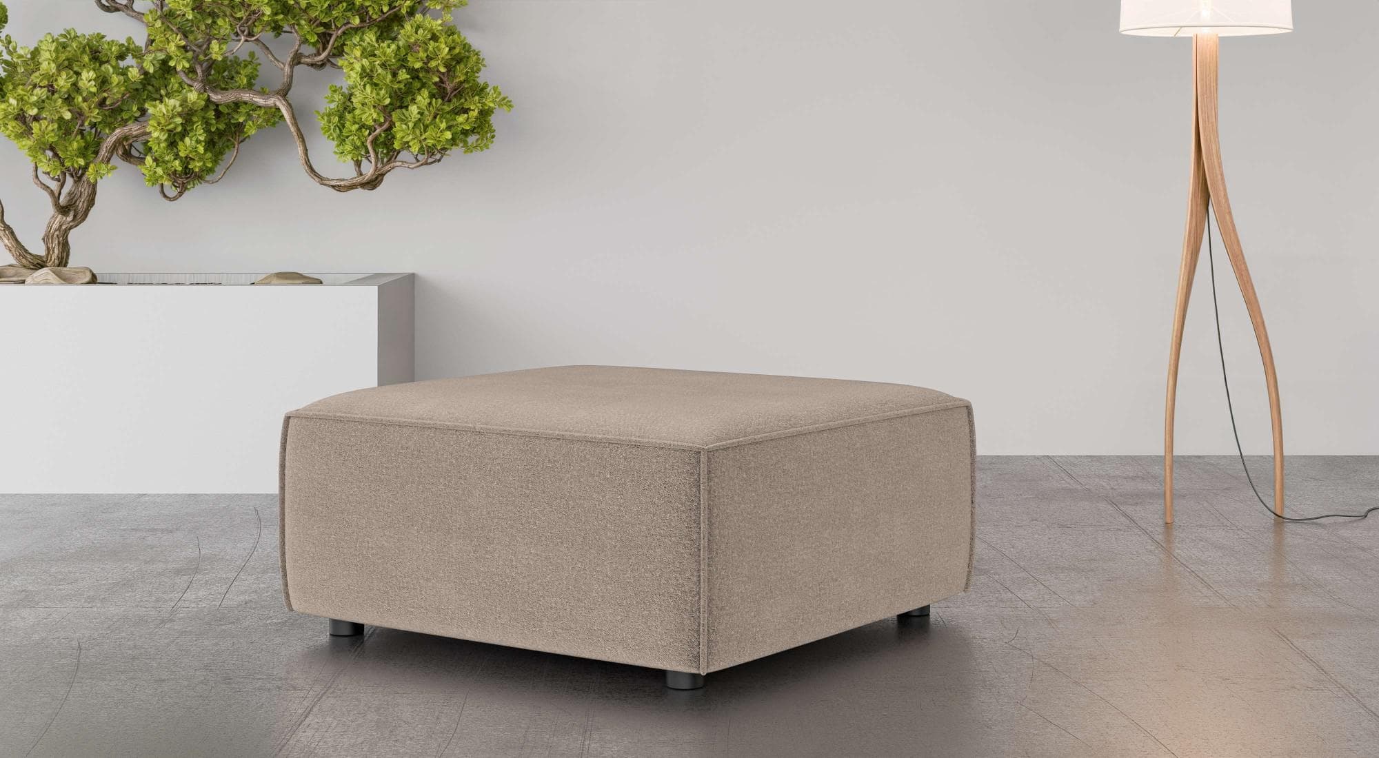 OTTO HOME Polsterhocker Cavan Taupe 100% Polyester