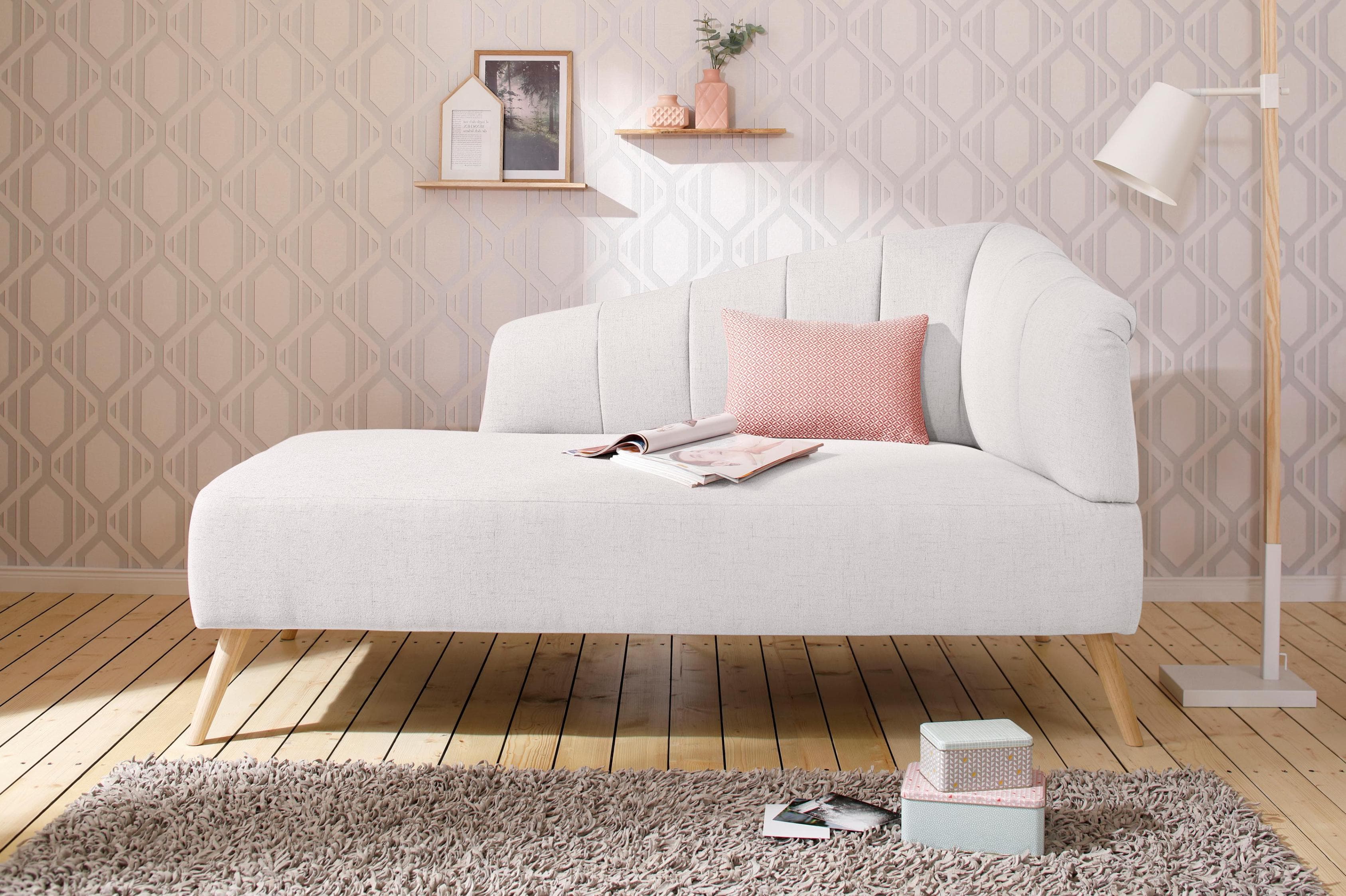 OTTO HOME Recamiere Lucy Chaiselonge Beige Eiche