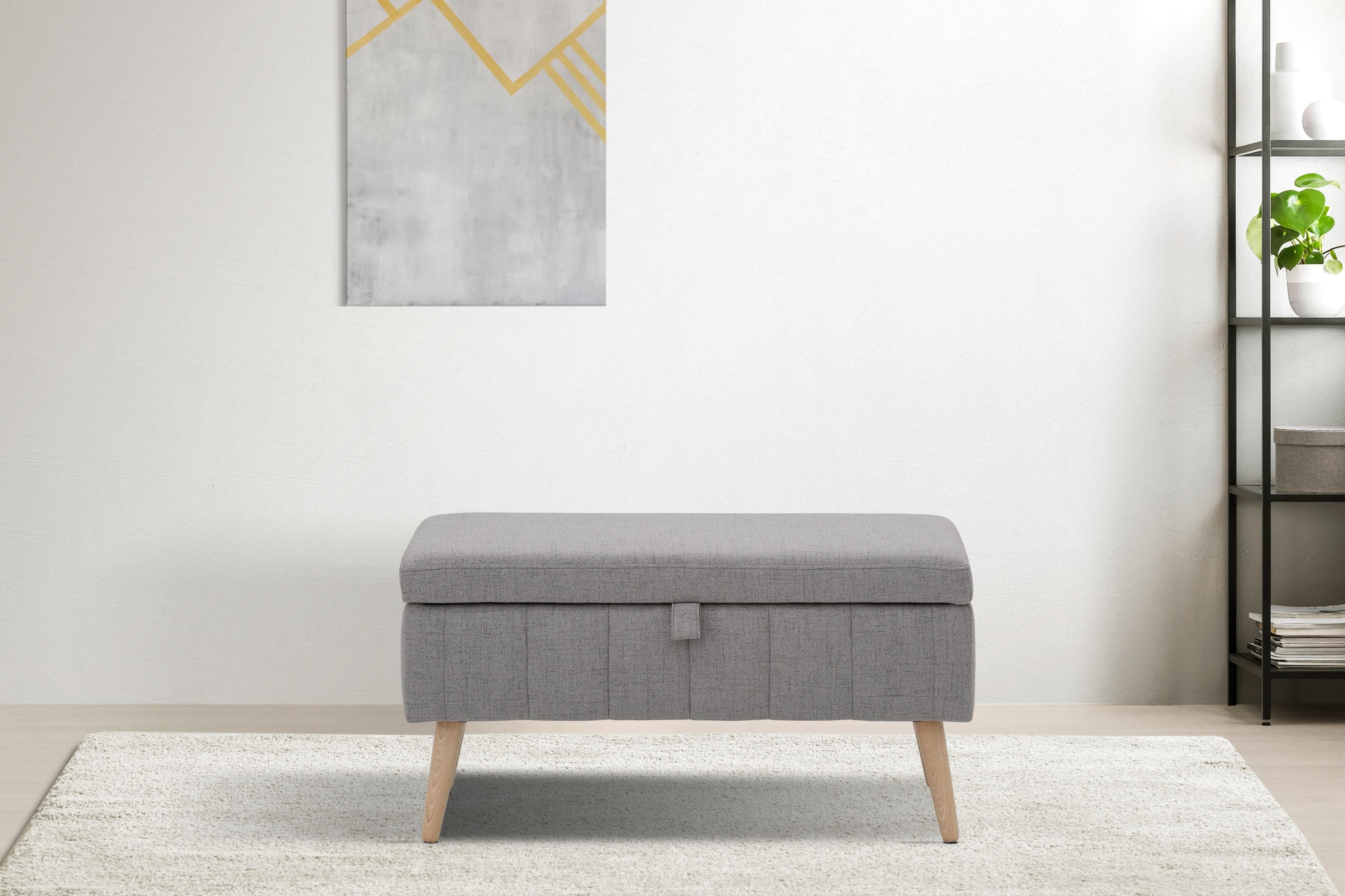 Truhenbank mit Stauraum und edler Steppung