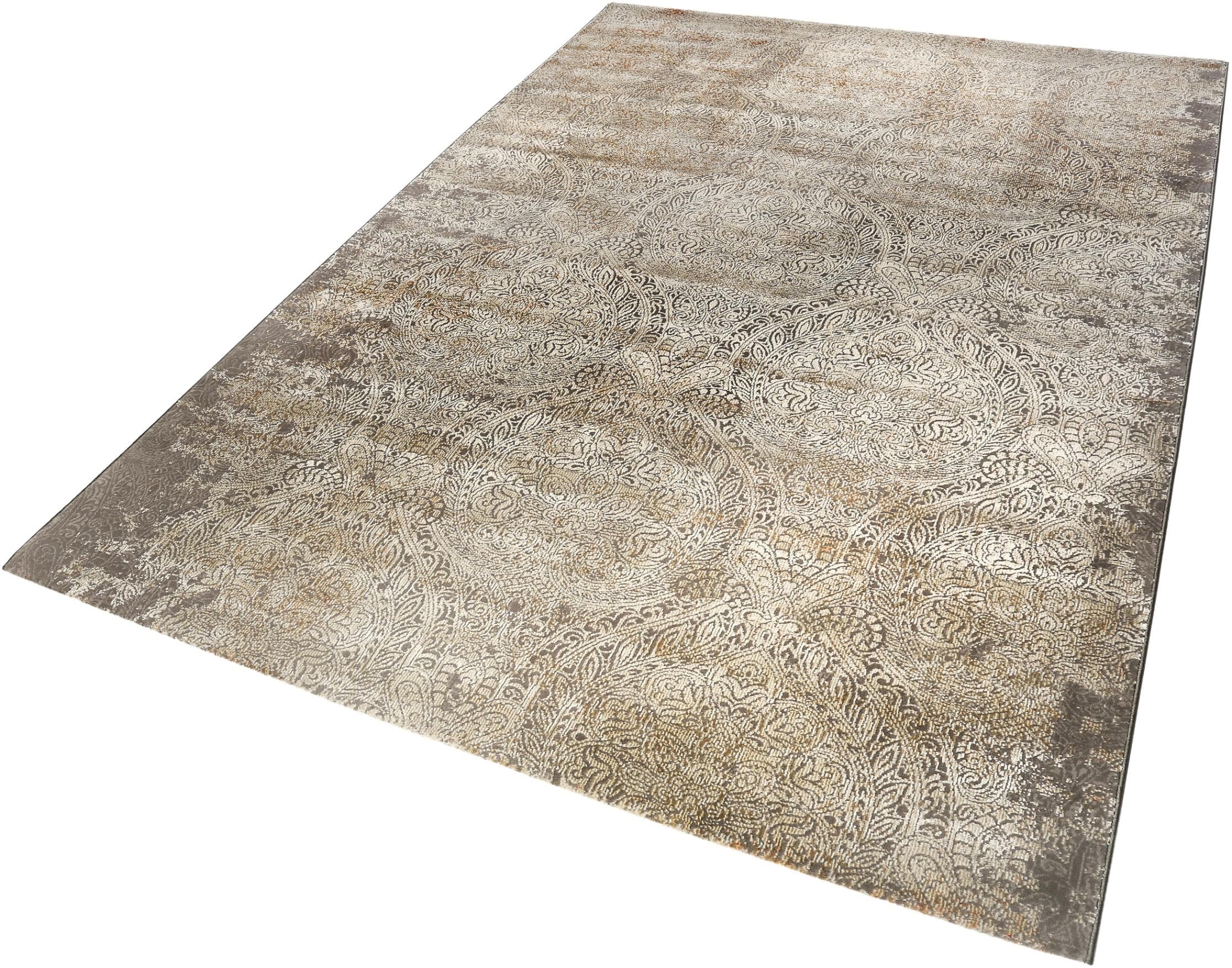 WECON HOME Baroque Vintage Teppich Grau Beige Vintage-Look