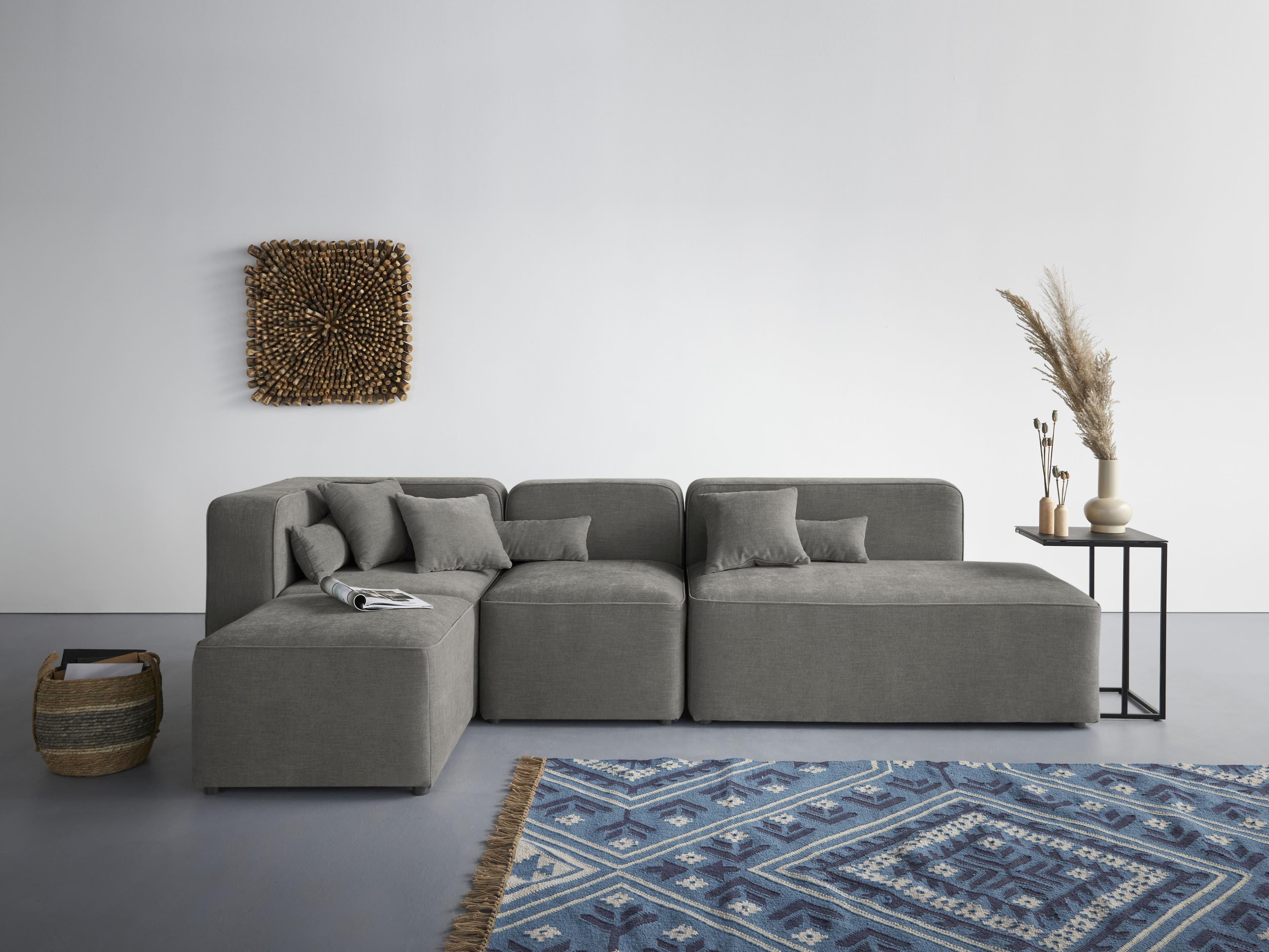 HOME AFFAIRE Ecksofa Sundstrup L-Form Anthrazit